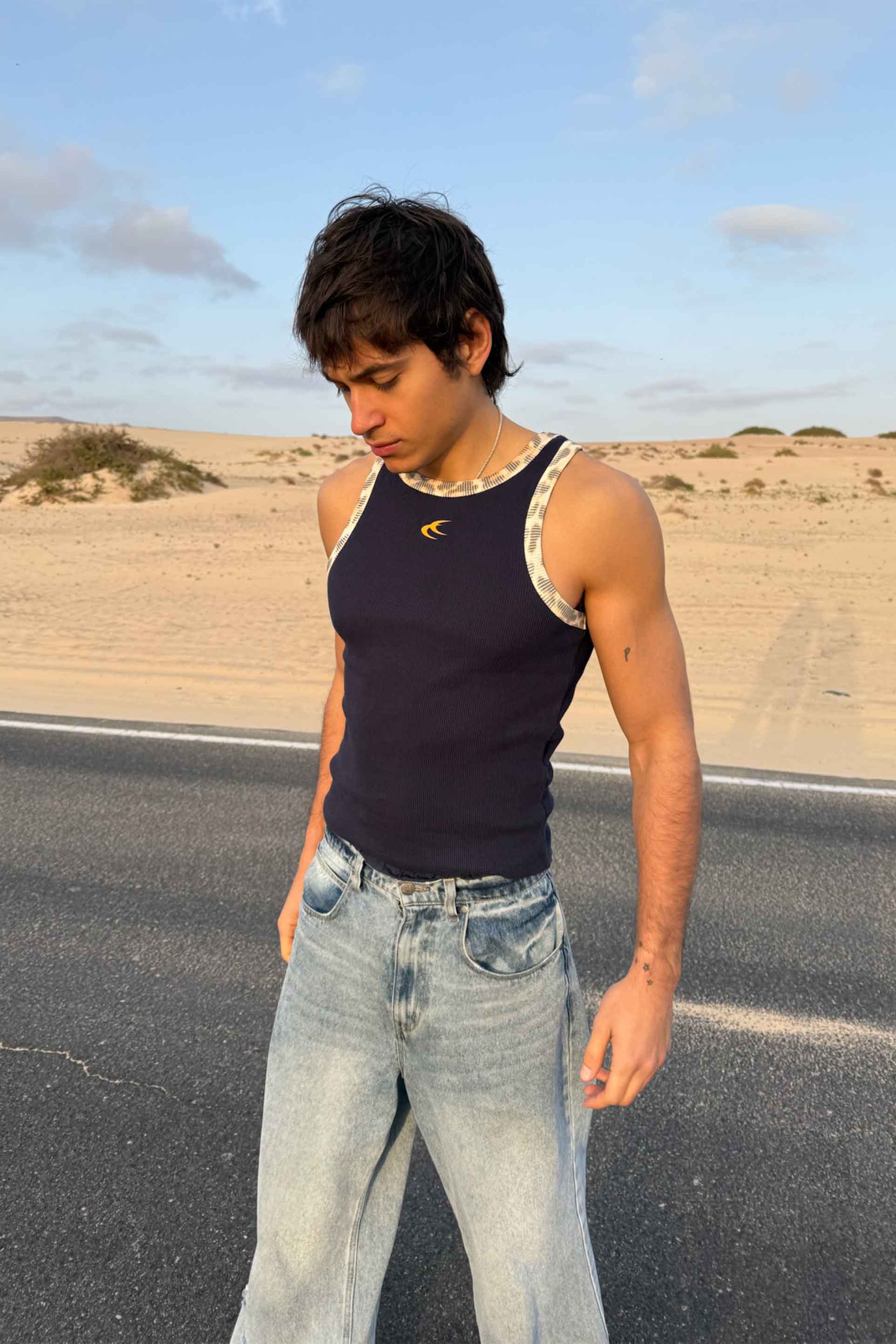 Animal Navy Waffle SCFF Tank Top - Image 3