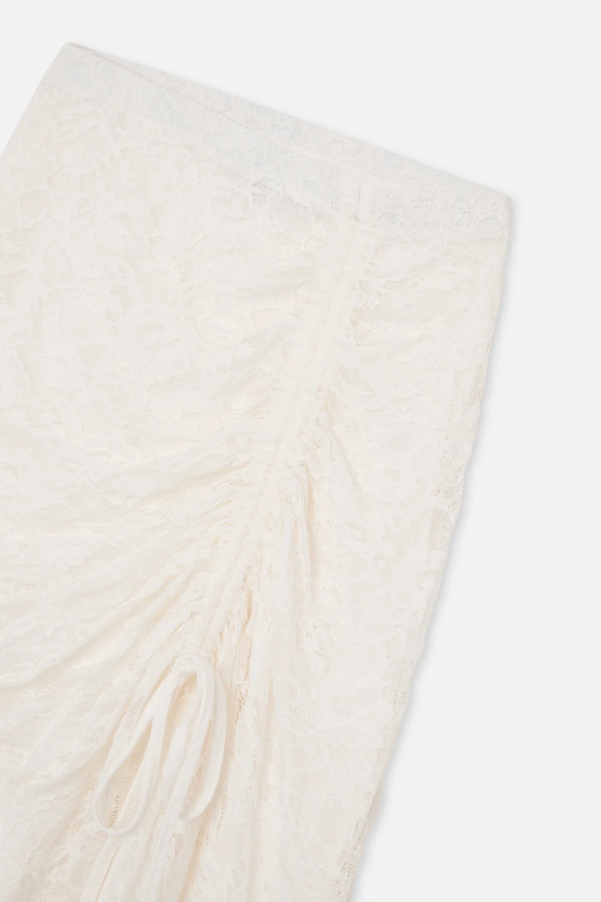 Asymmetric Lace White Skirt - Image 2
