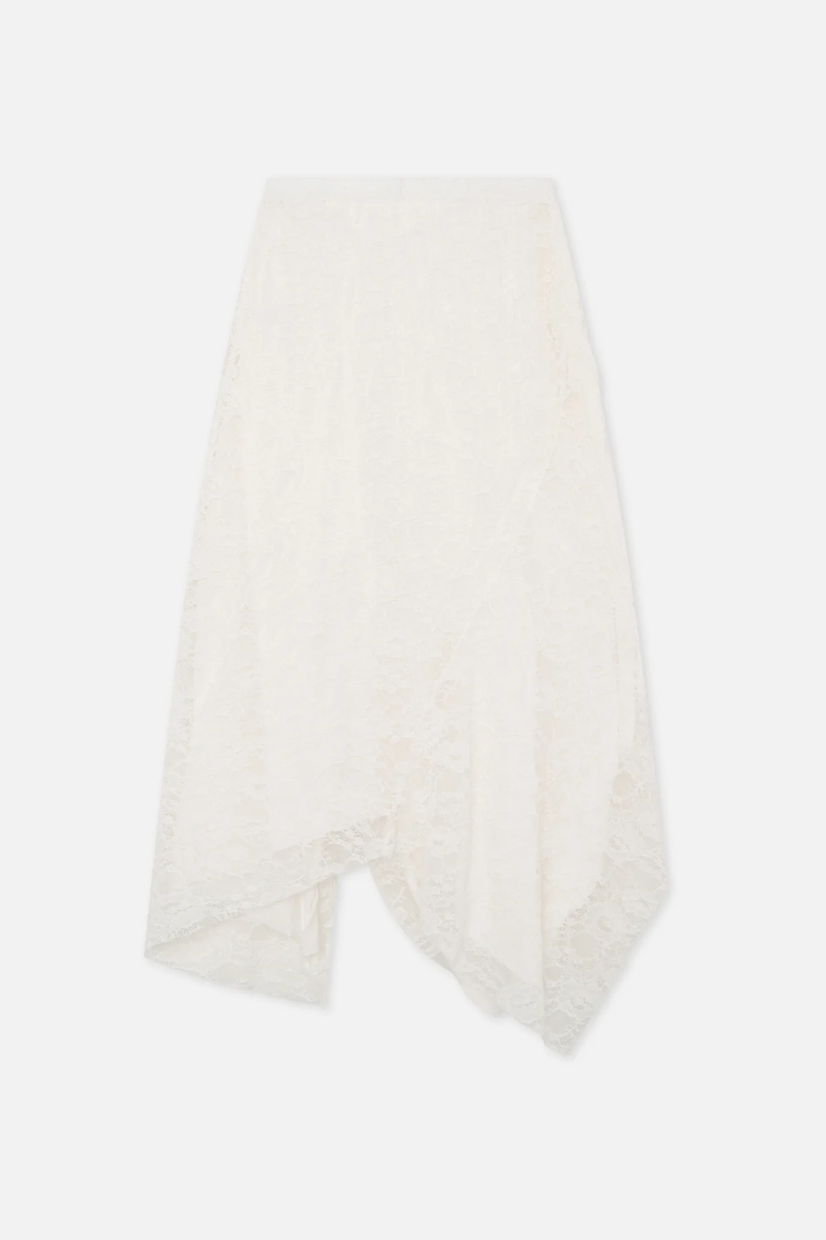 Asymmetric Lace White Skirt - Image 4