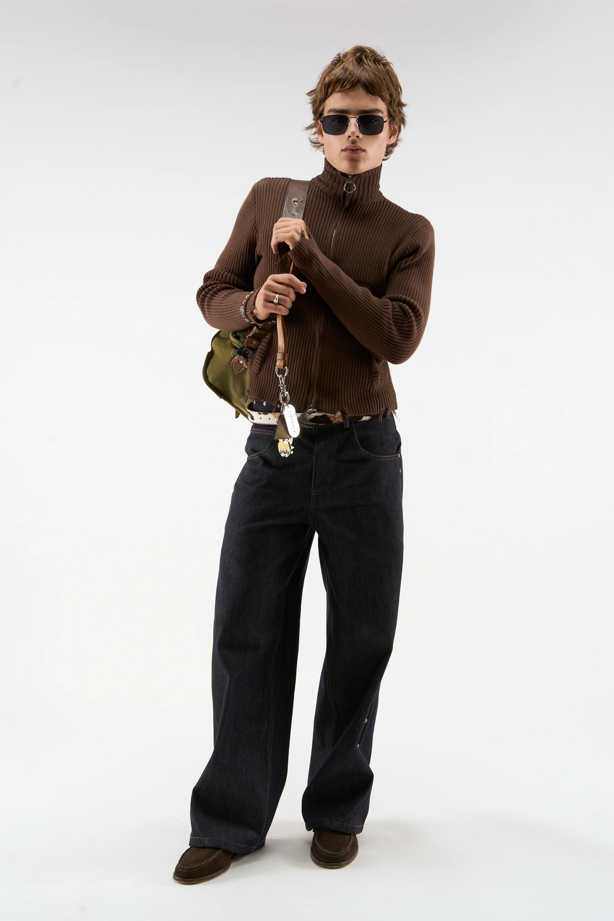 Bawdy Knit Brown Zipper - Image 2