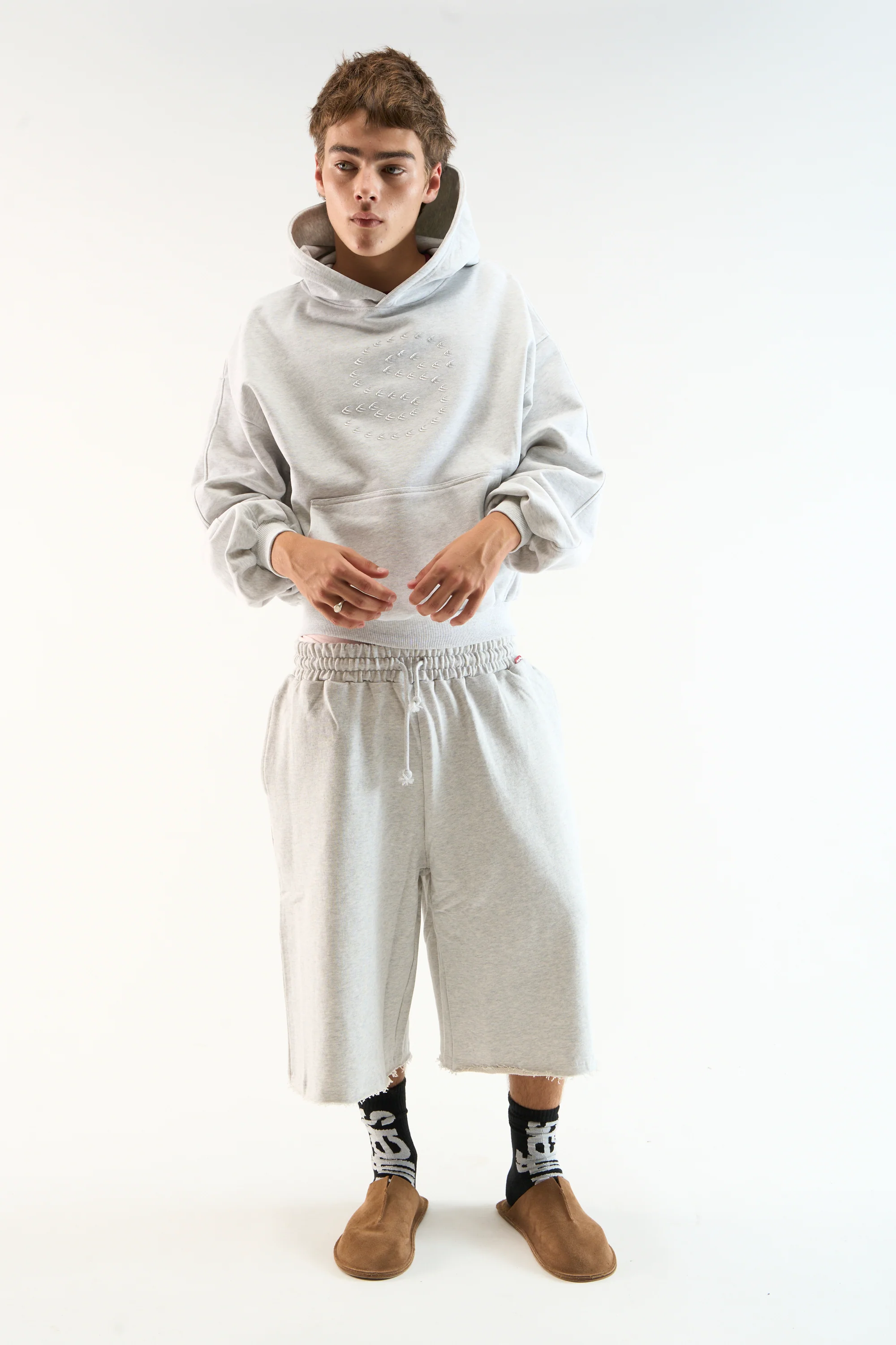 Bob Grey Melange Hoodie - Image 2