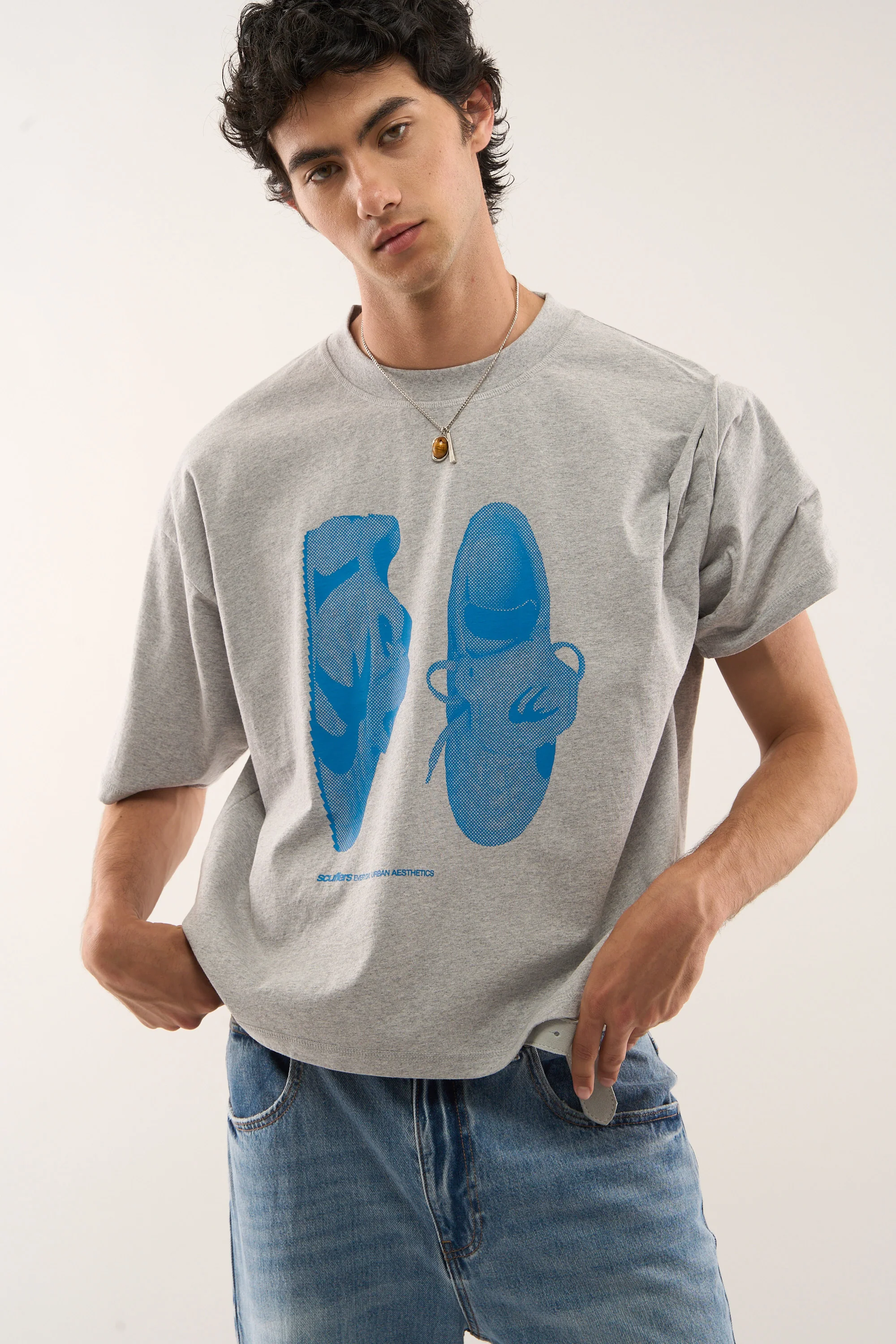Boots Grey Melange T-Shirt - Image 2