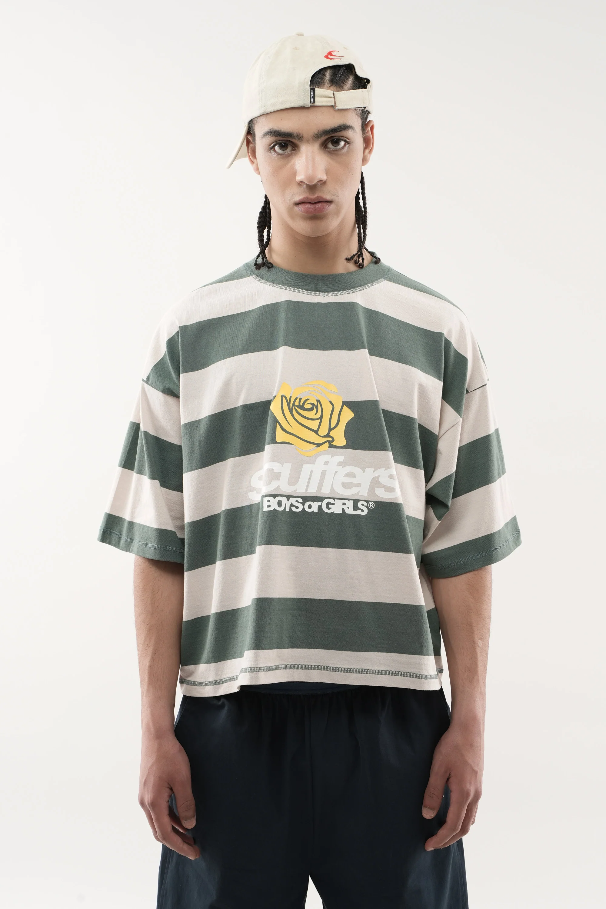 Boy Green Striped T-Shirt - Image 2