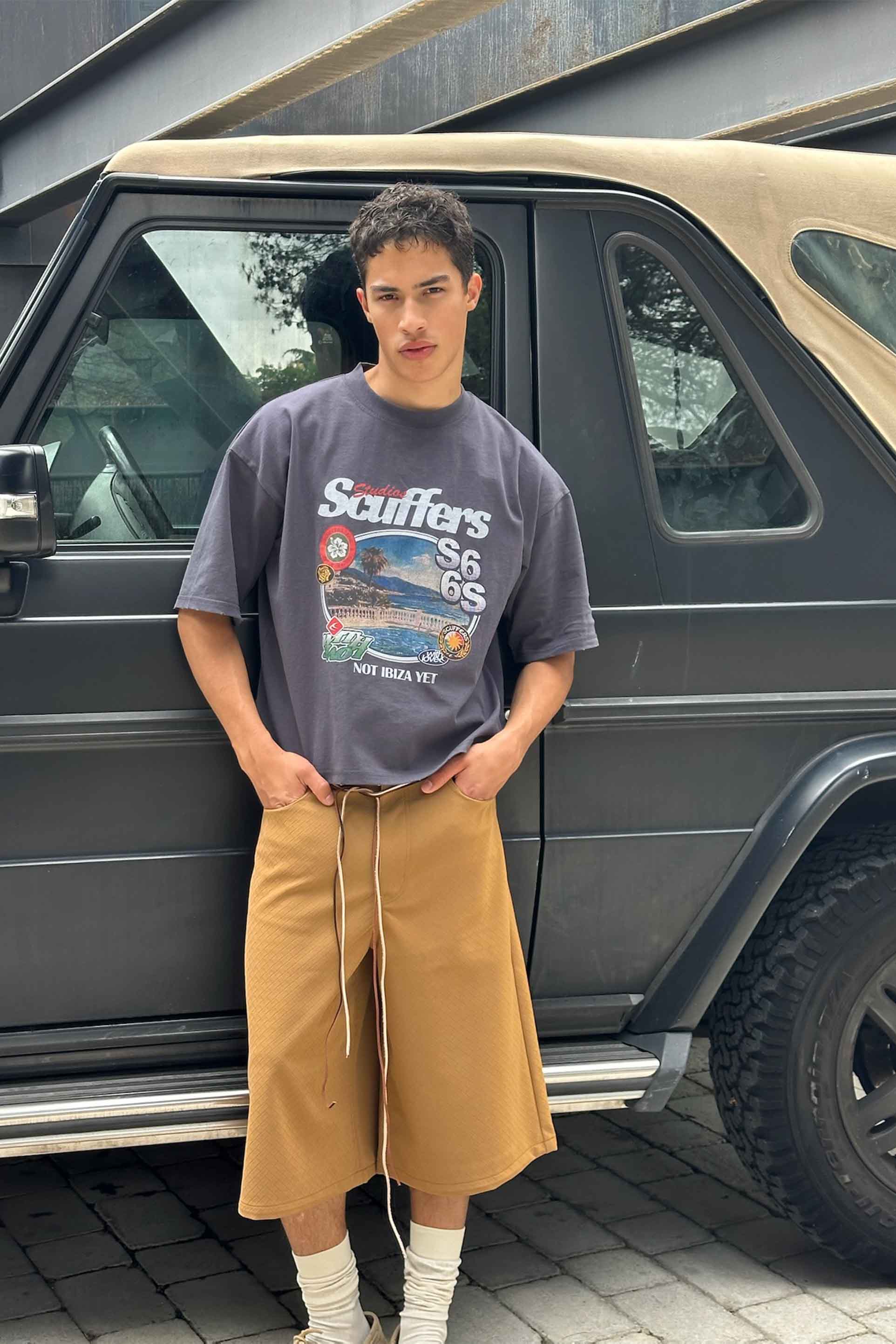 Braided Camel Jumbo Shorts - Image 10