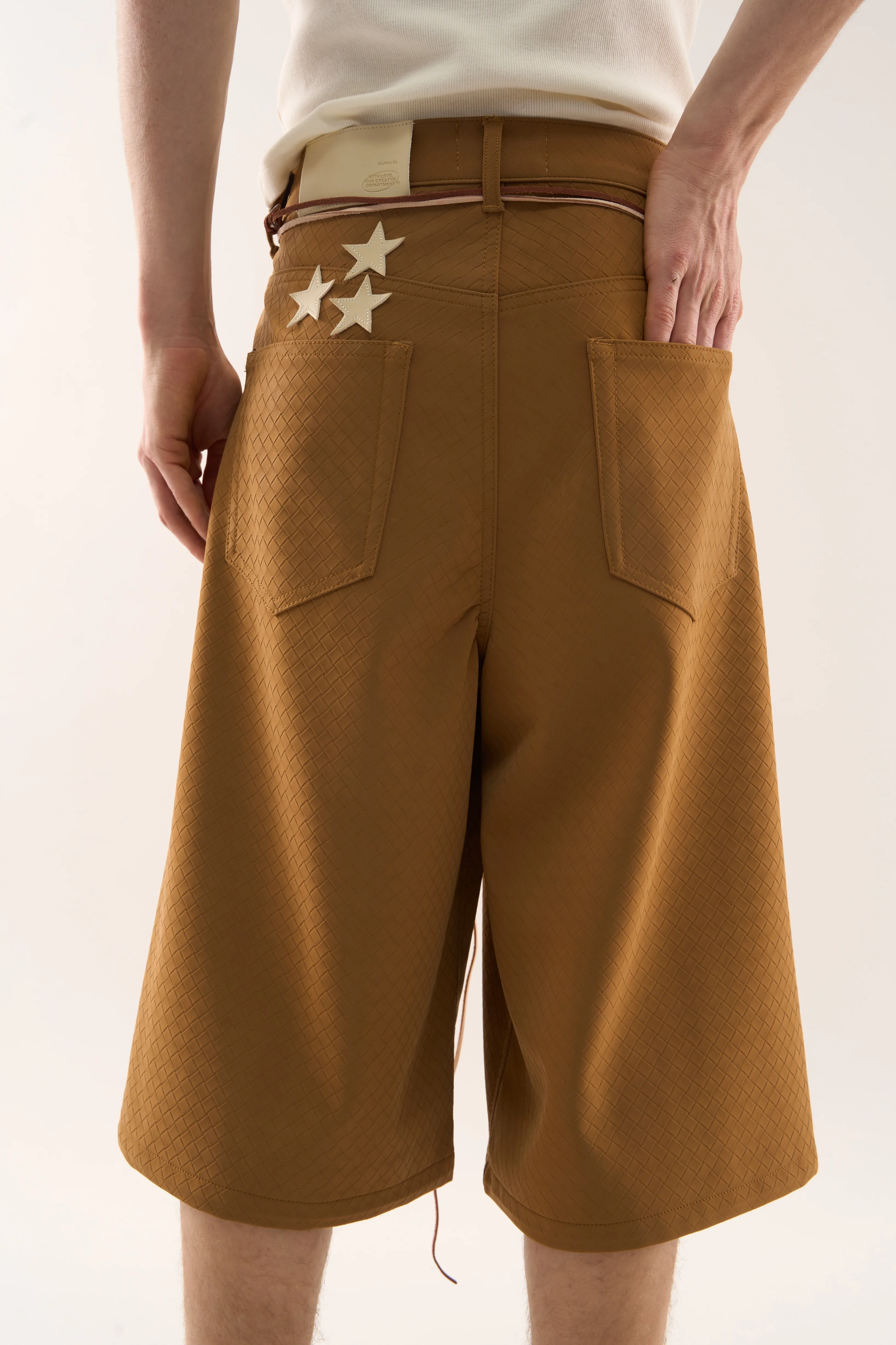 Braided Camel Jumbo Shorts - Image 4