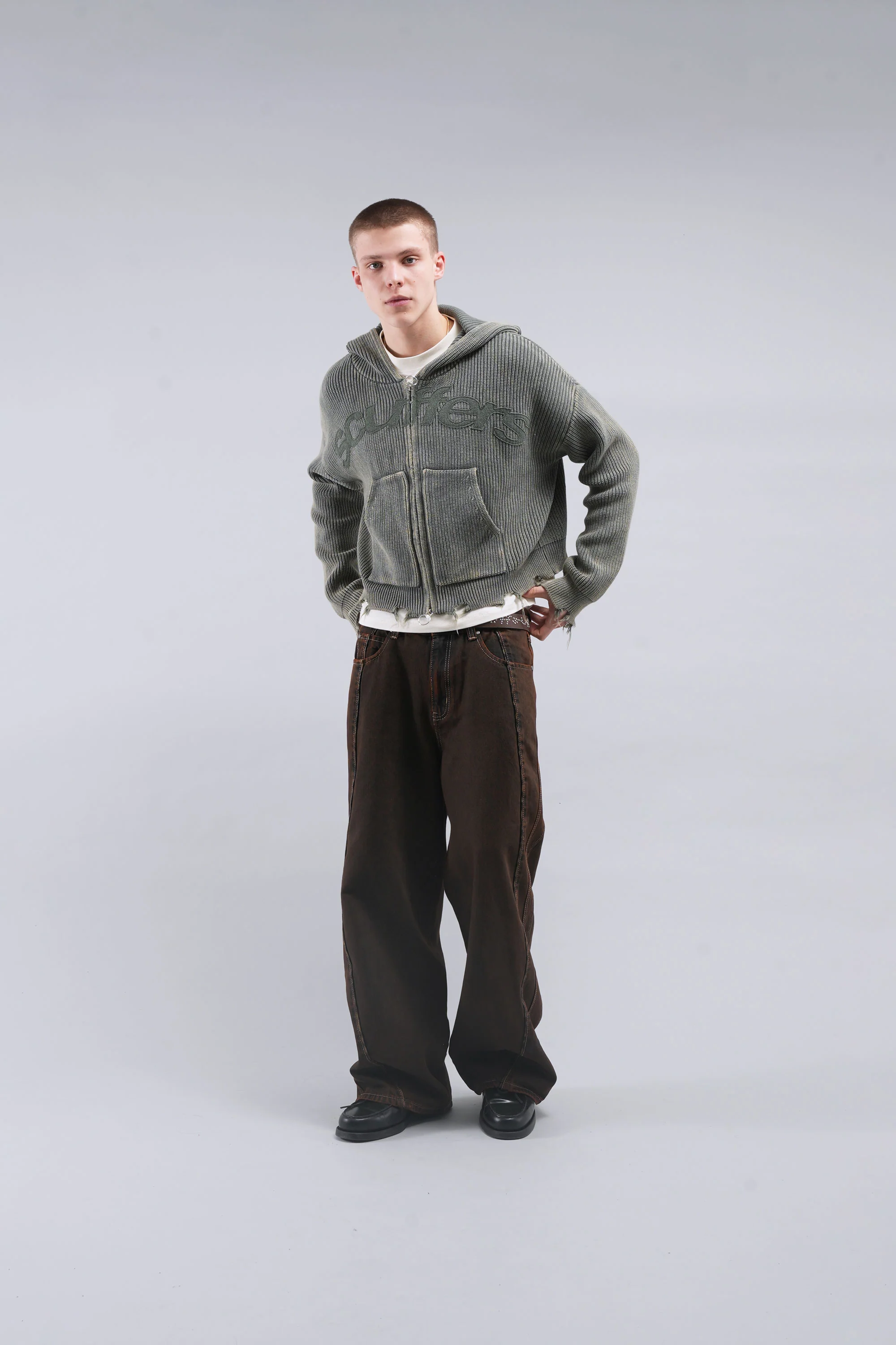 Buzz Dusty Green Knit Zipper - Image 3