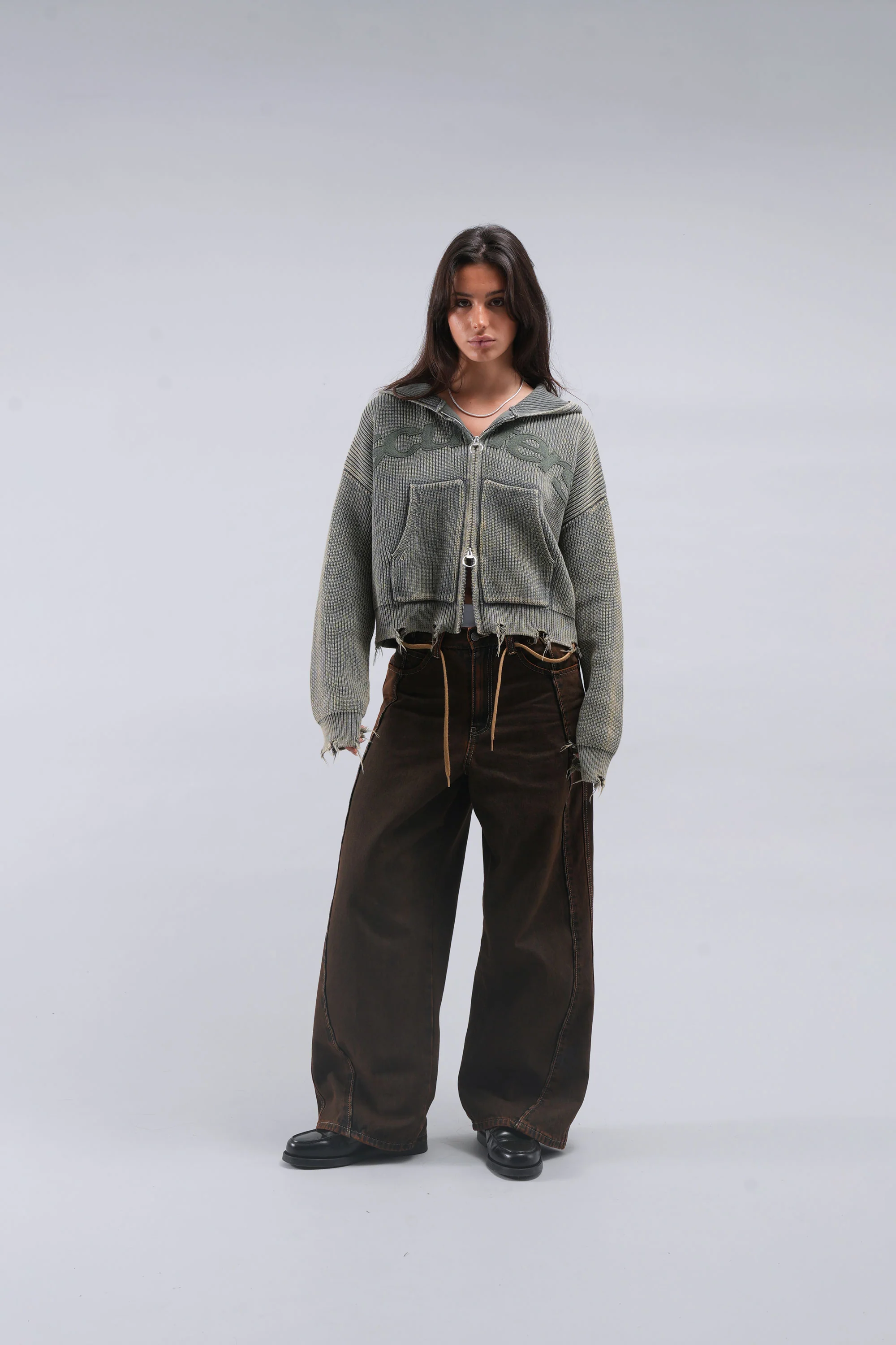 Buzz Dusty Green Knit Zipper - Image 8