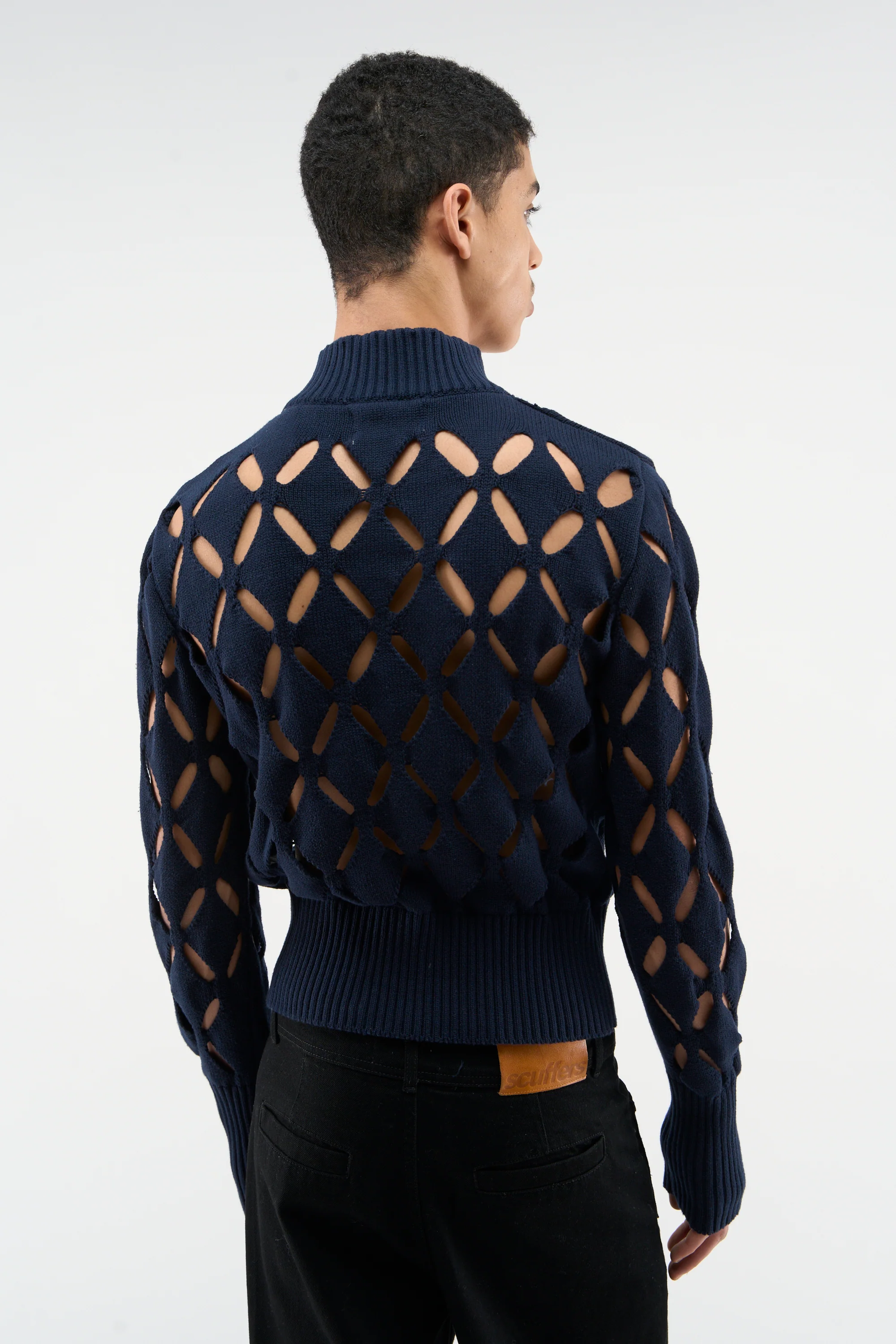 Cambodia Holes Navy Zipper Knit - Image 5