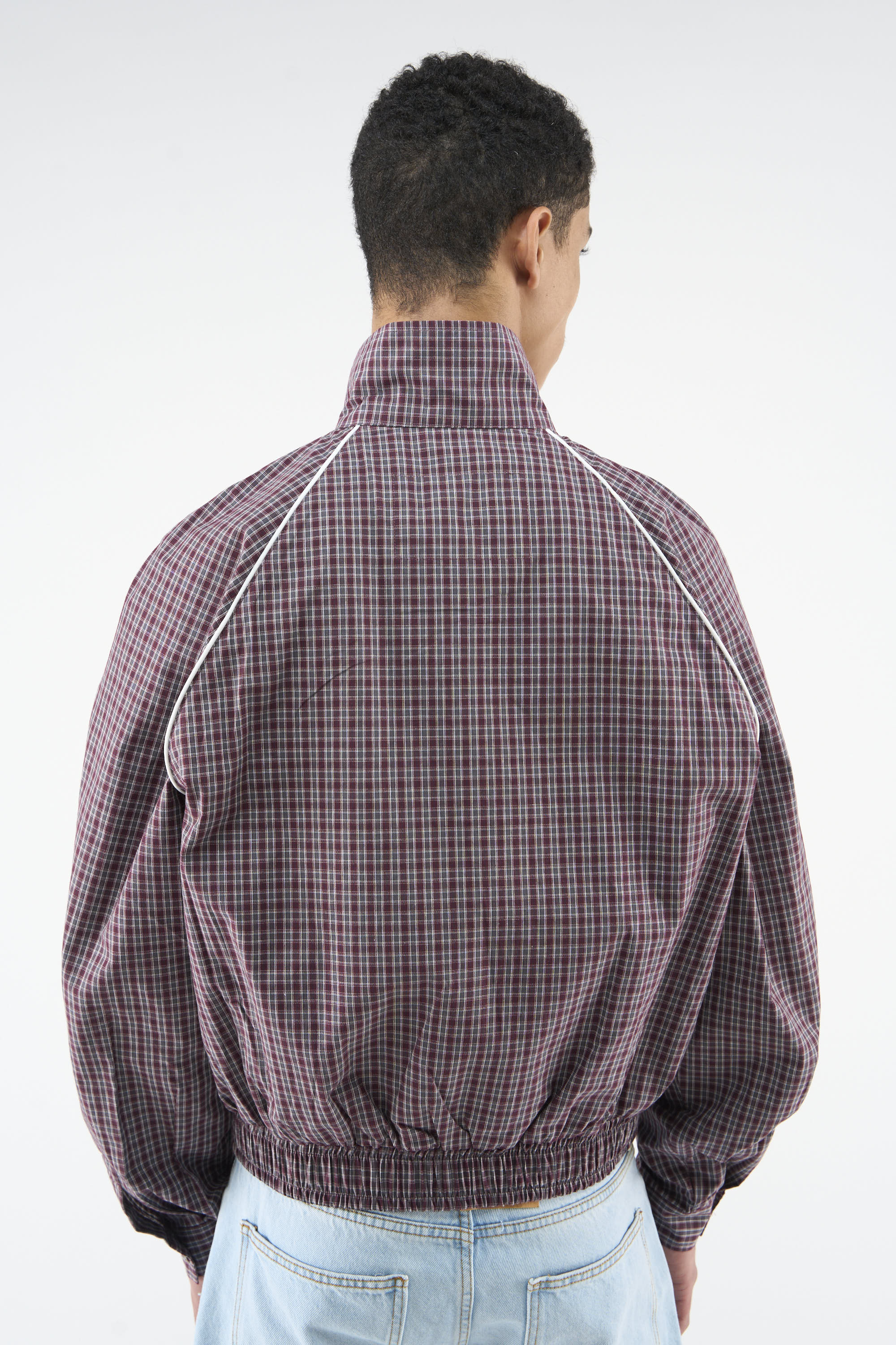 Chamise Checkered Burgundy Zipper - Image 3