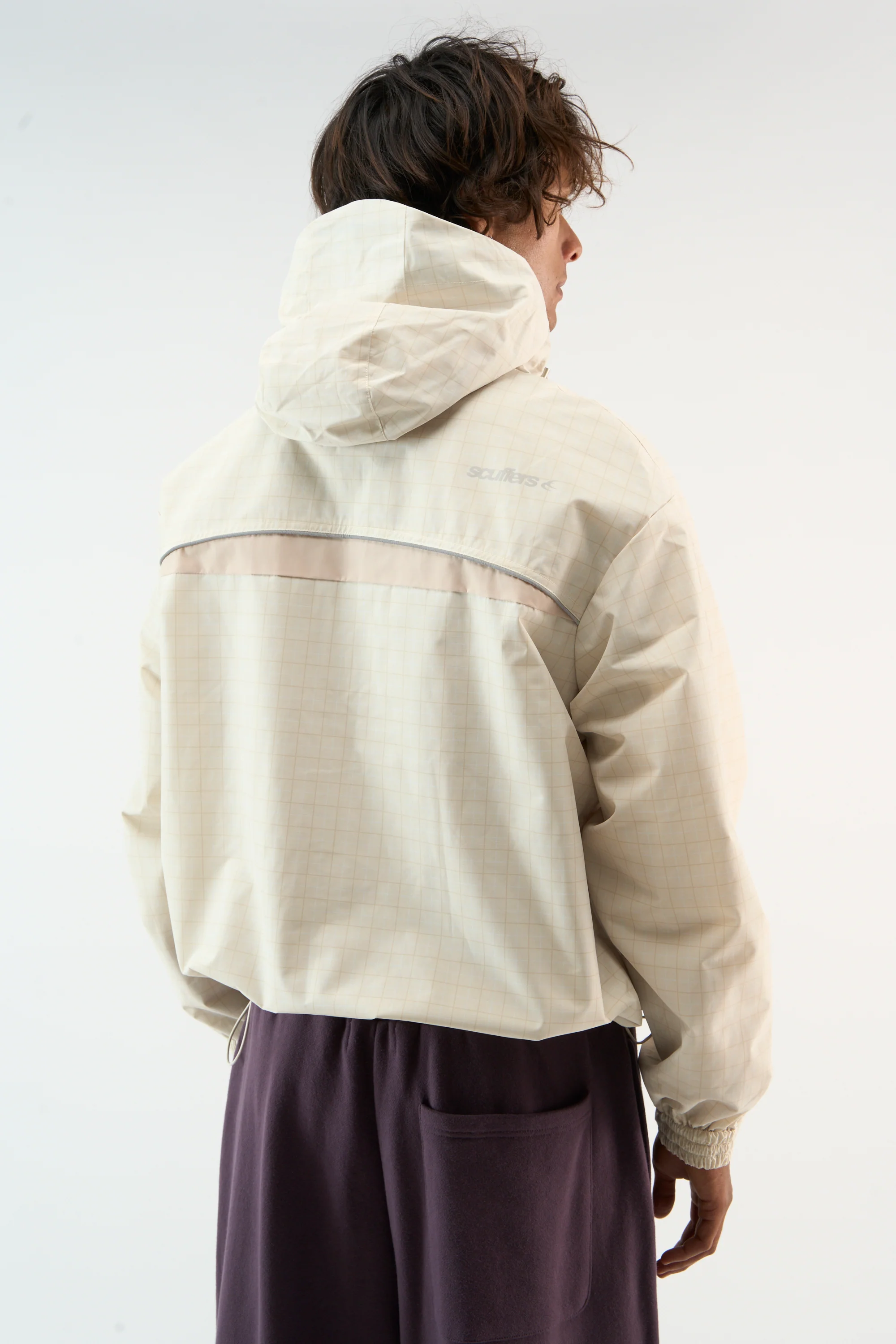 Checkered Ecru Essential Windbreaker - Image 4