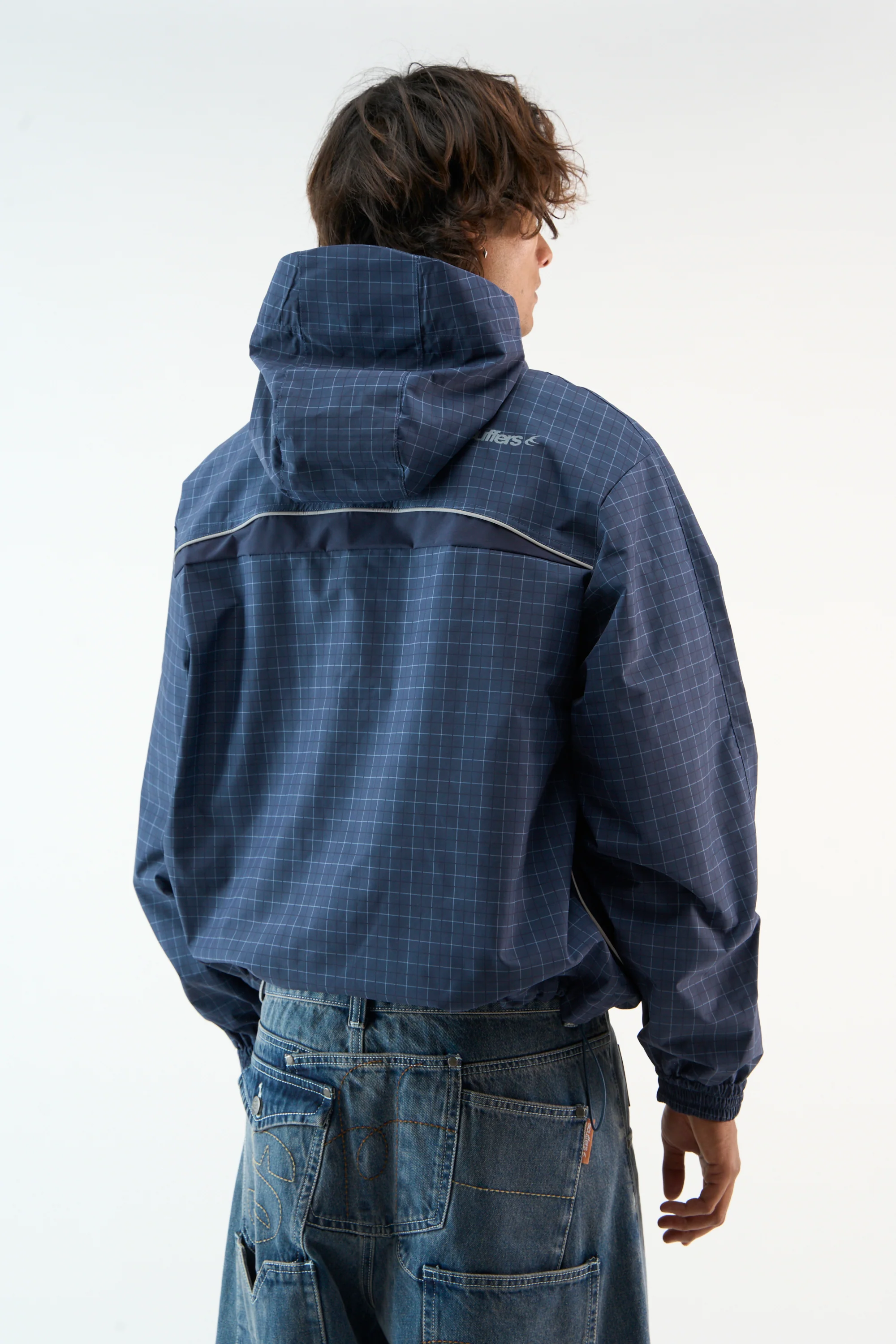 Checkered Navy Essential Windbreaker - Image 5