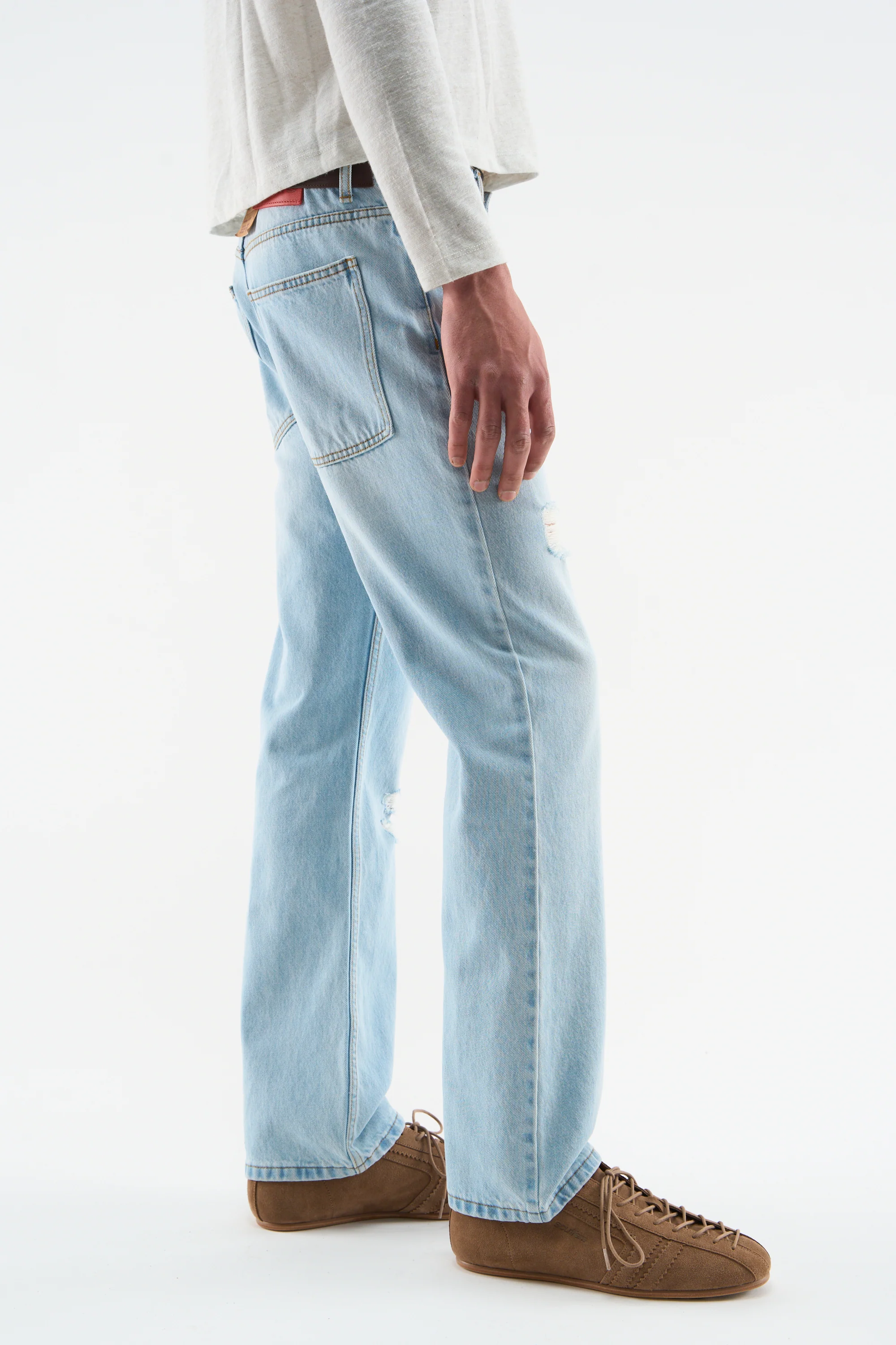 Classic Light Blue Straight Pants - Image 4