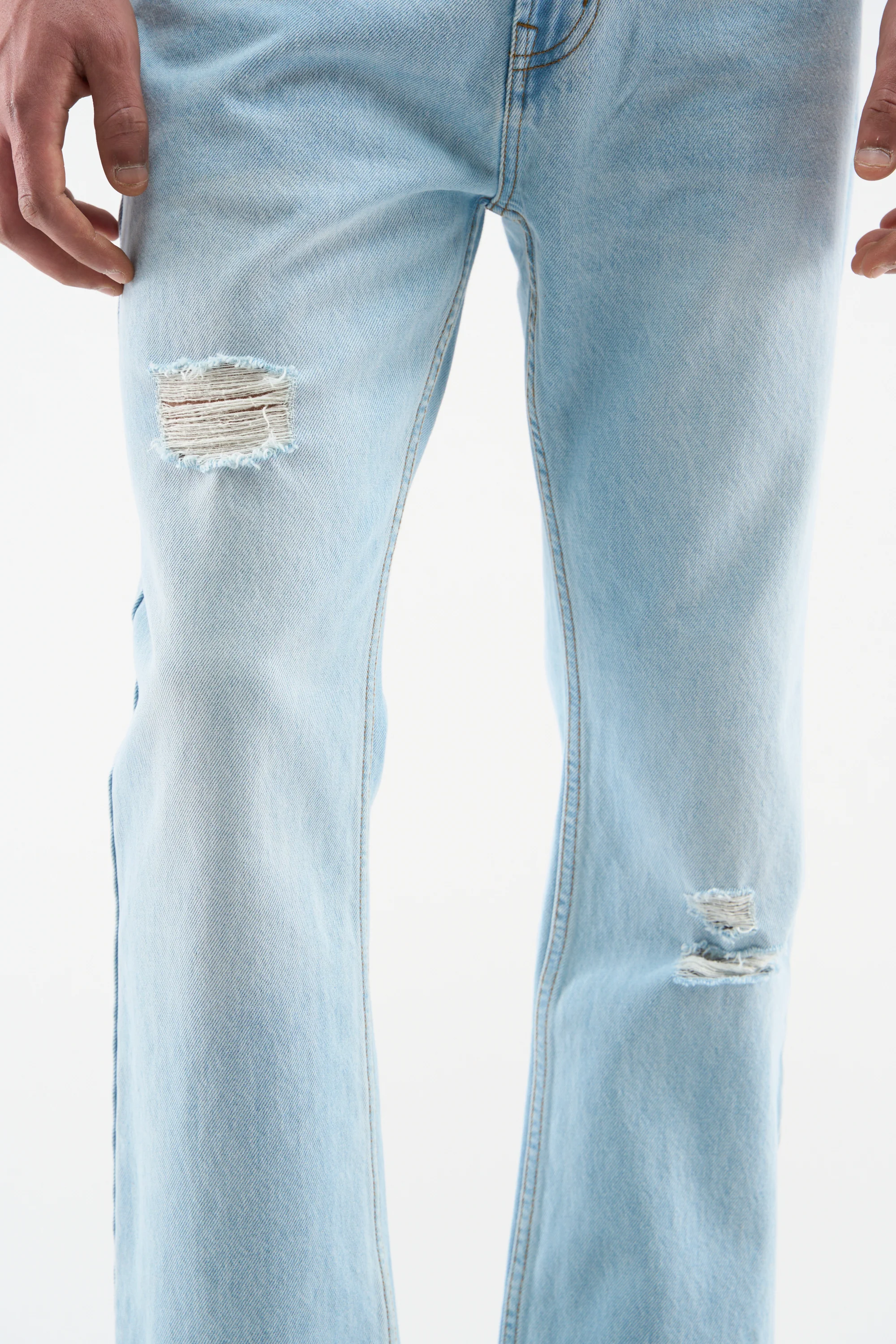 Classic Light Blue Straight Pants - Image 6