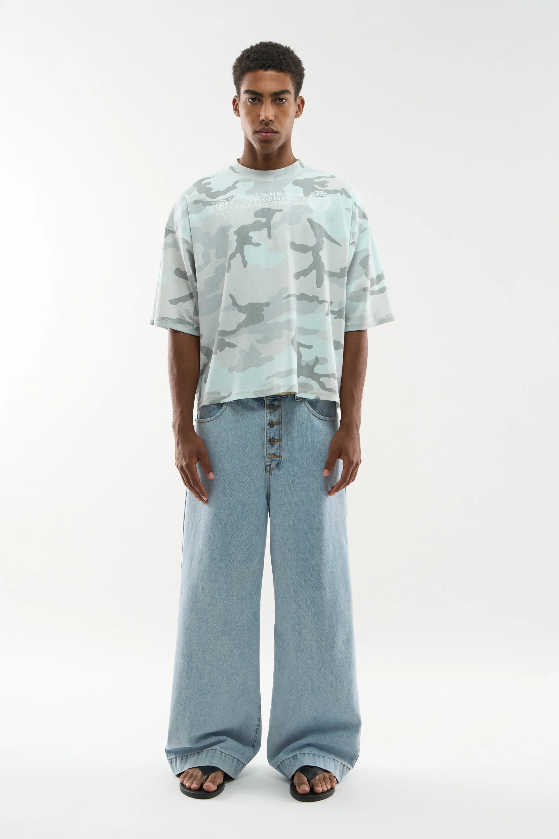 Confused Light Grey Camo T-Shirt - Image 2