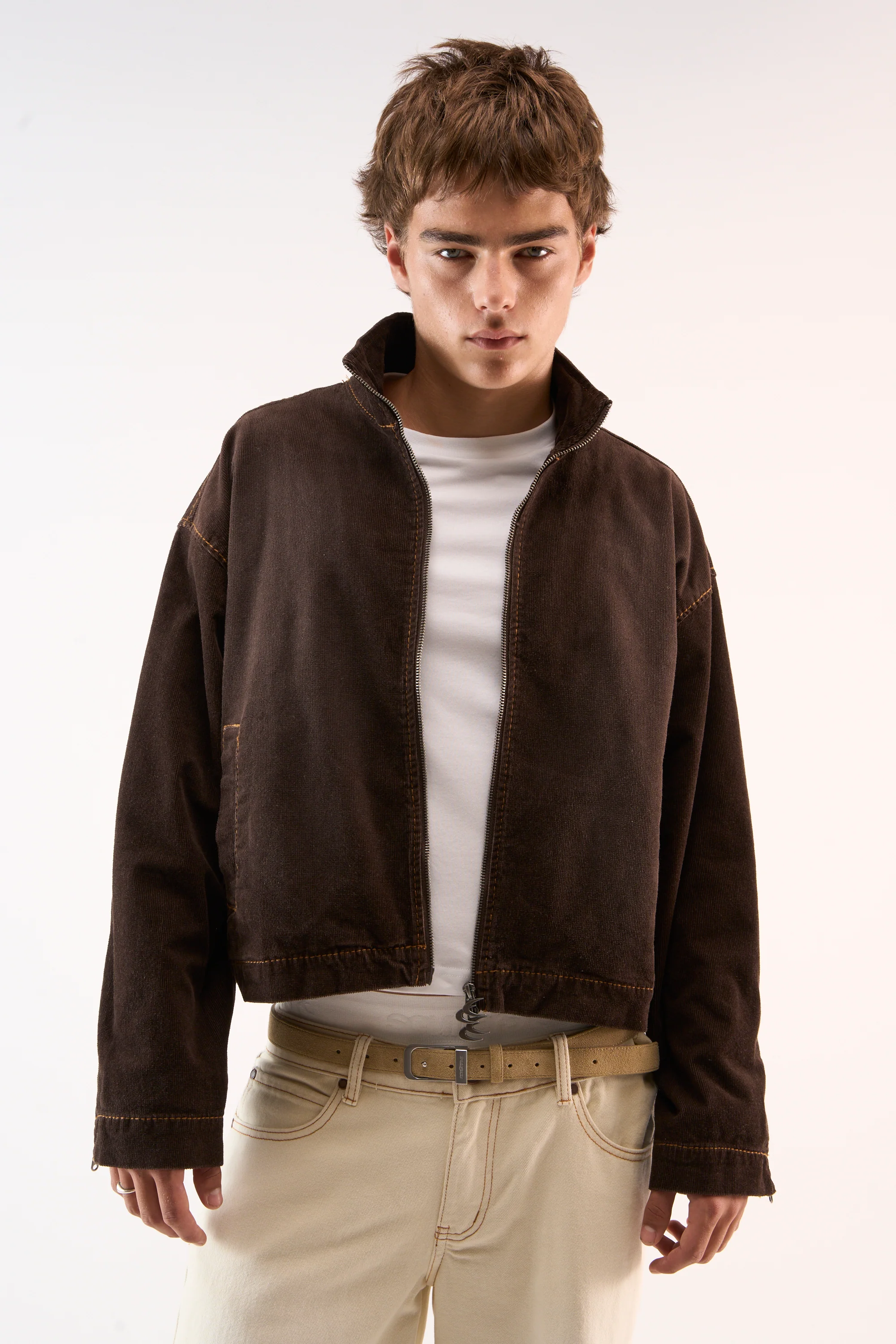 Corduroy Flared Brown Jacket - Image 2