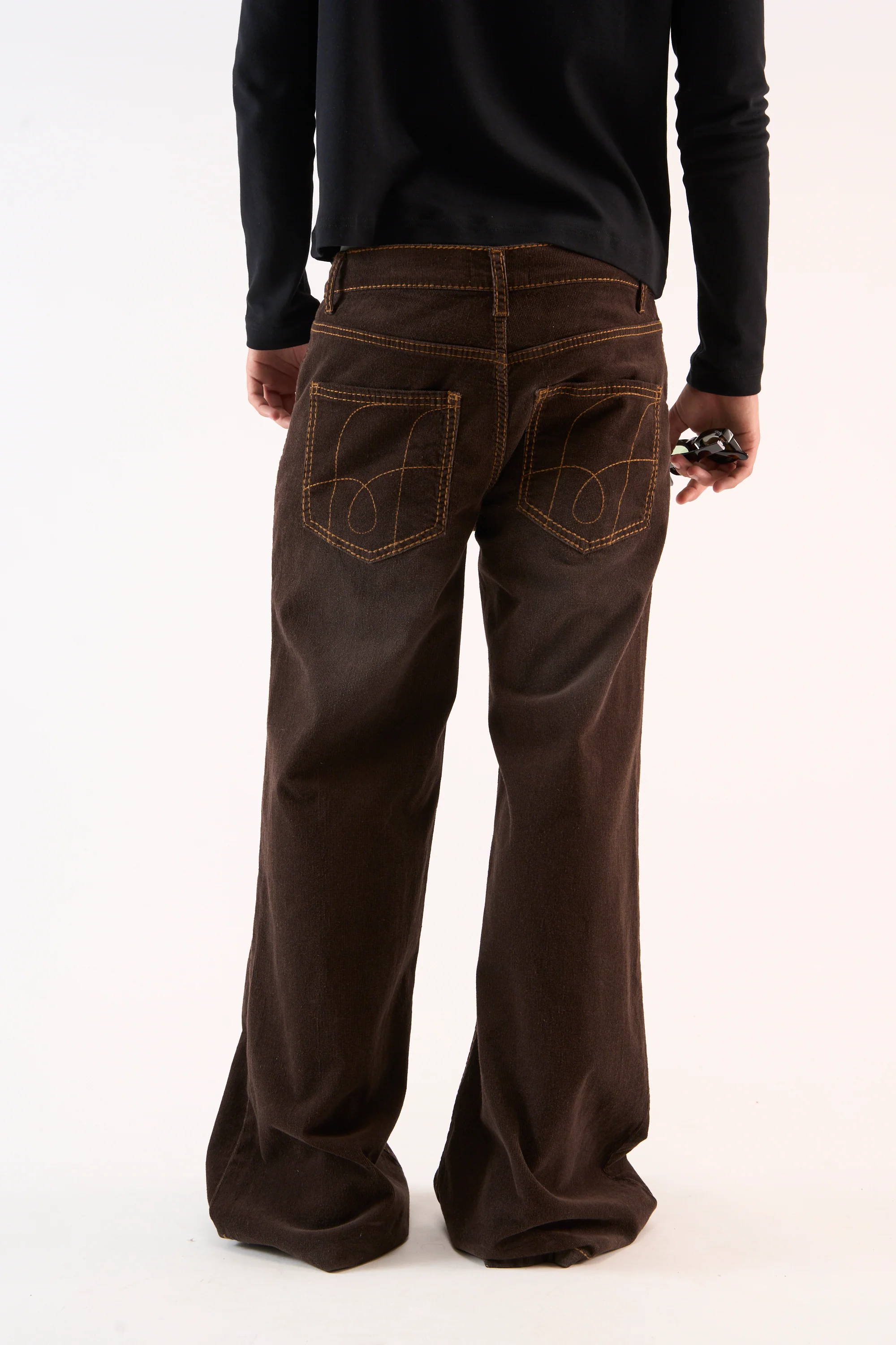 Corduroy Flared Brown Pants - Image 6