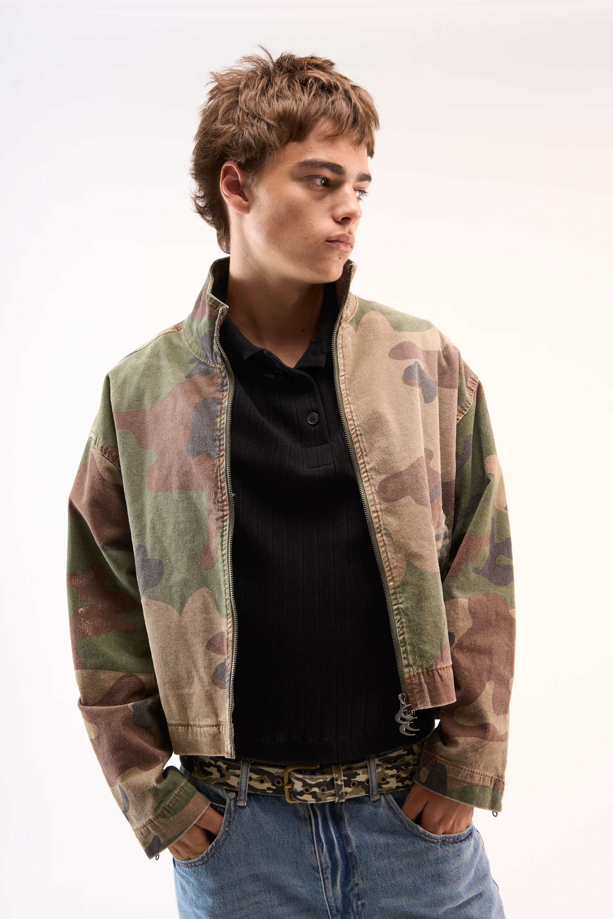 Corduroy Flared Camo Jacket - Image 2