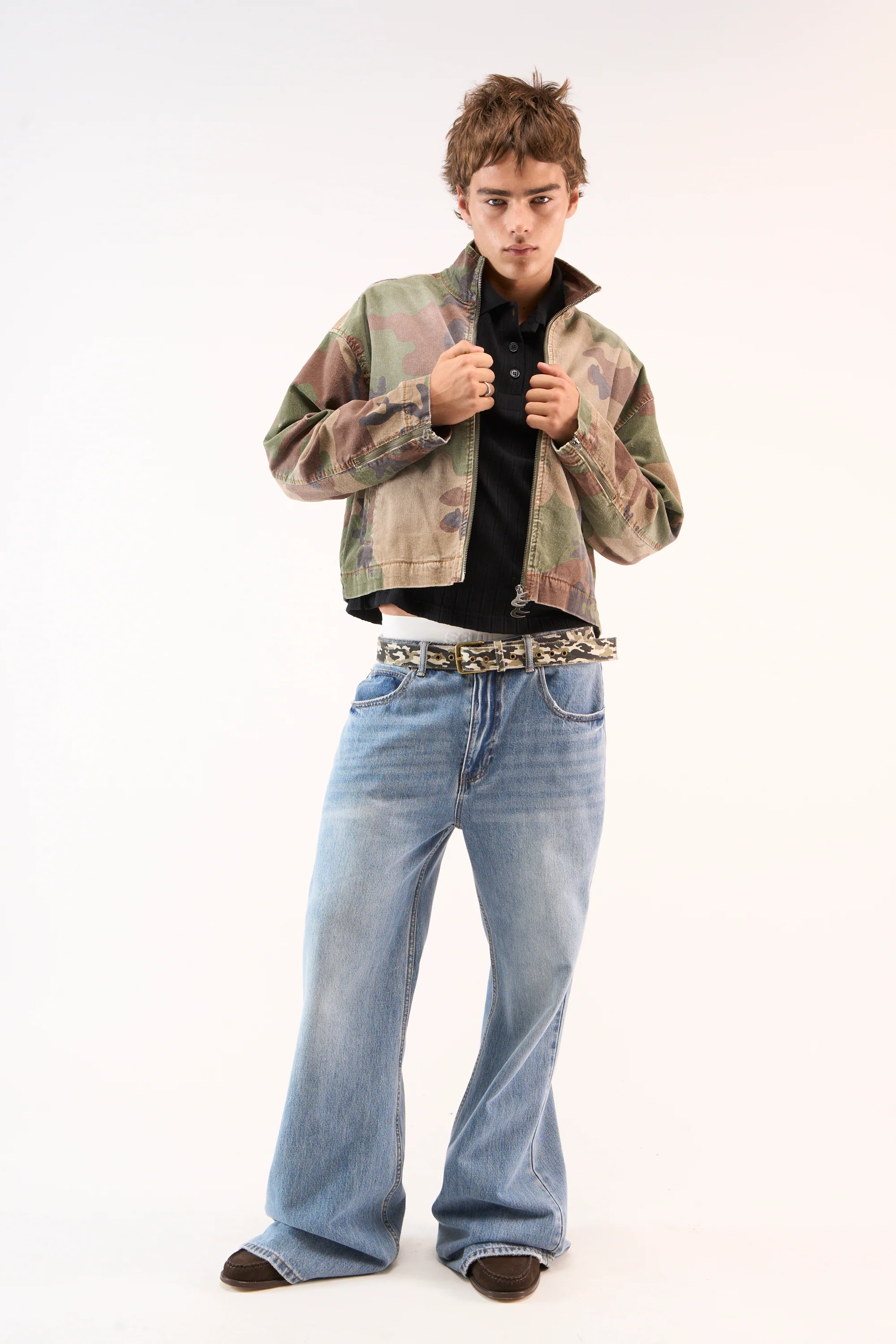 Corduroy Flared Camo Jacket - Image 3