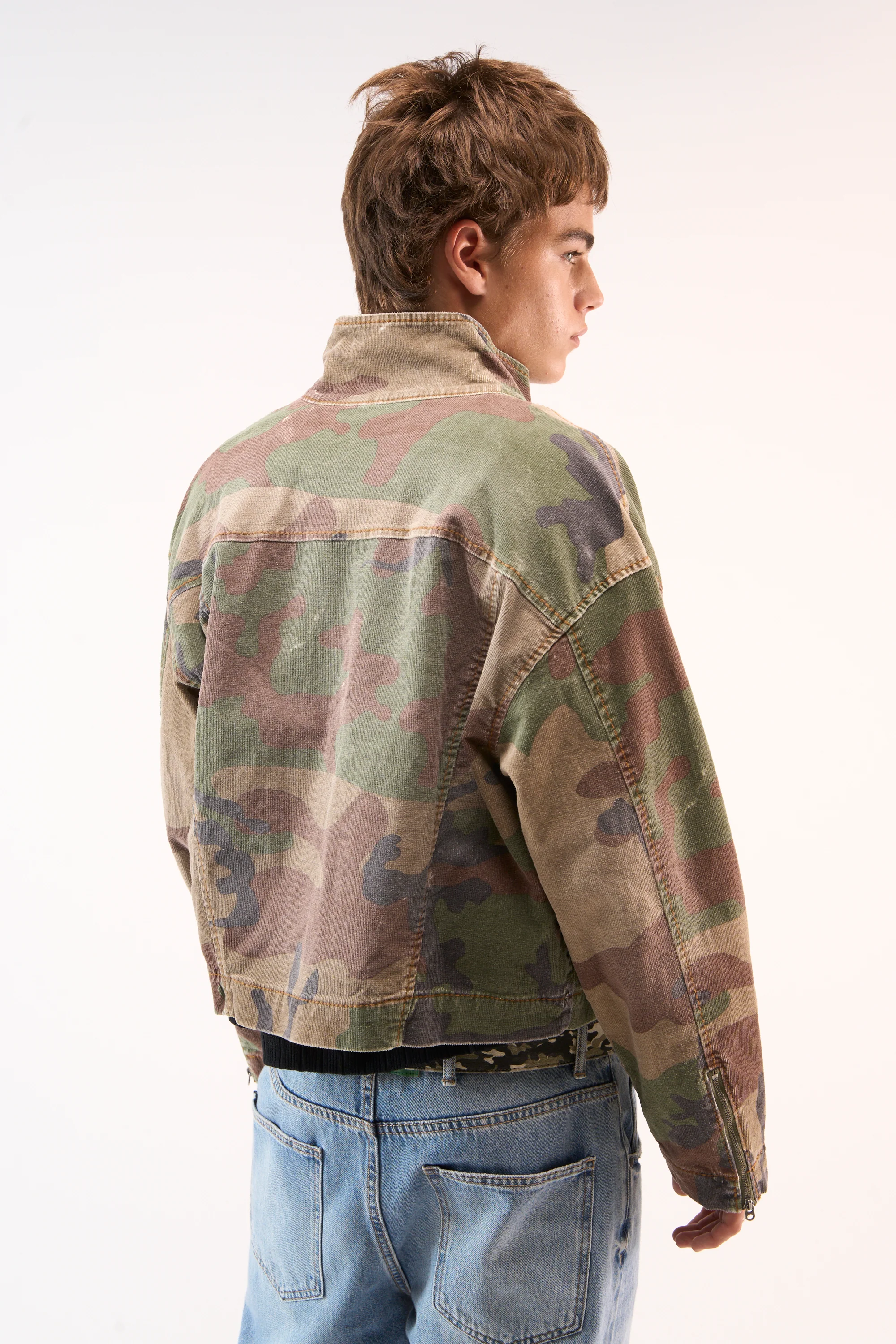 Corduroy Flared Camo Jacket - Image 4