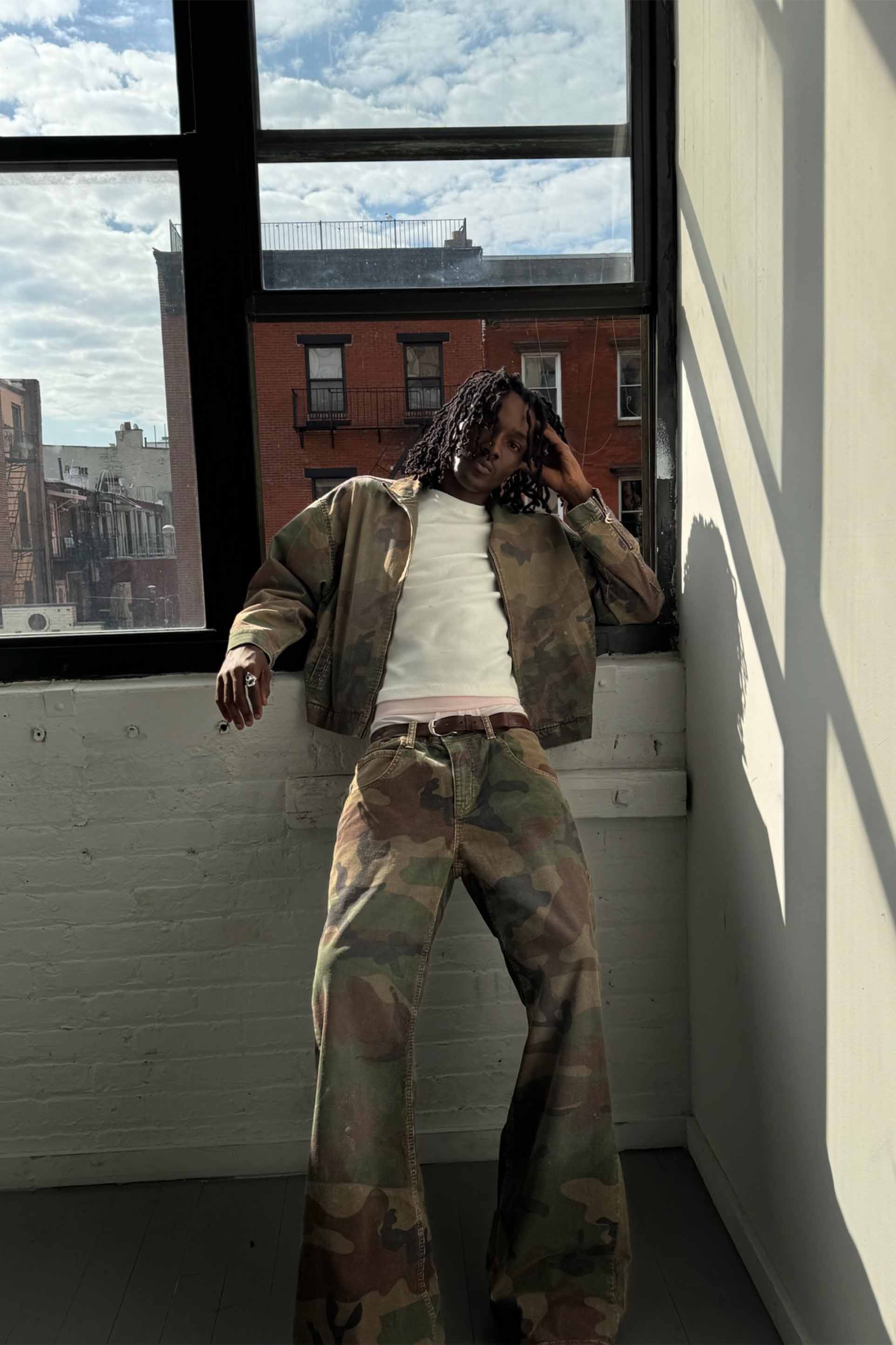 Corduroy Flared Camo Pants - Image 10