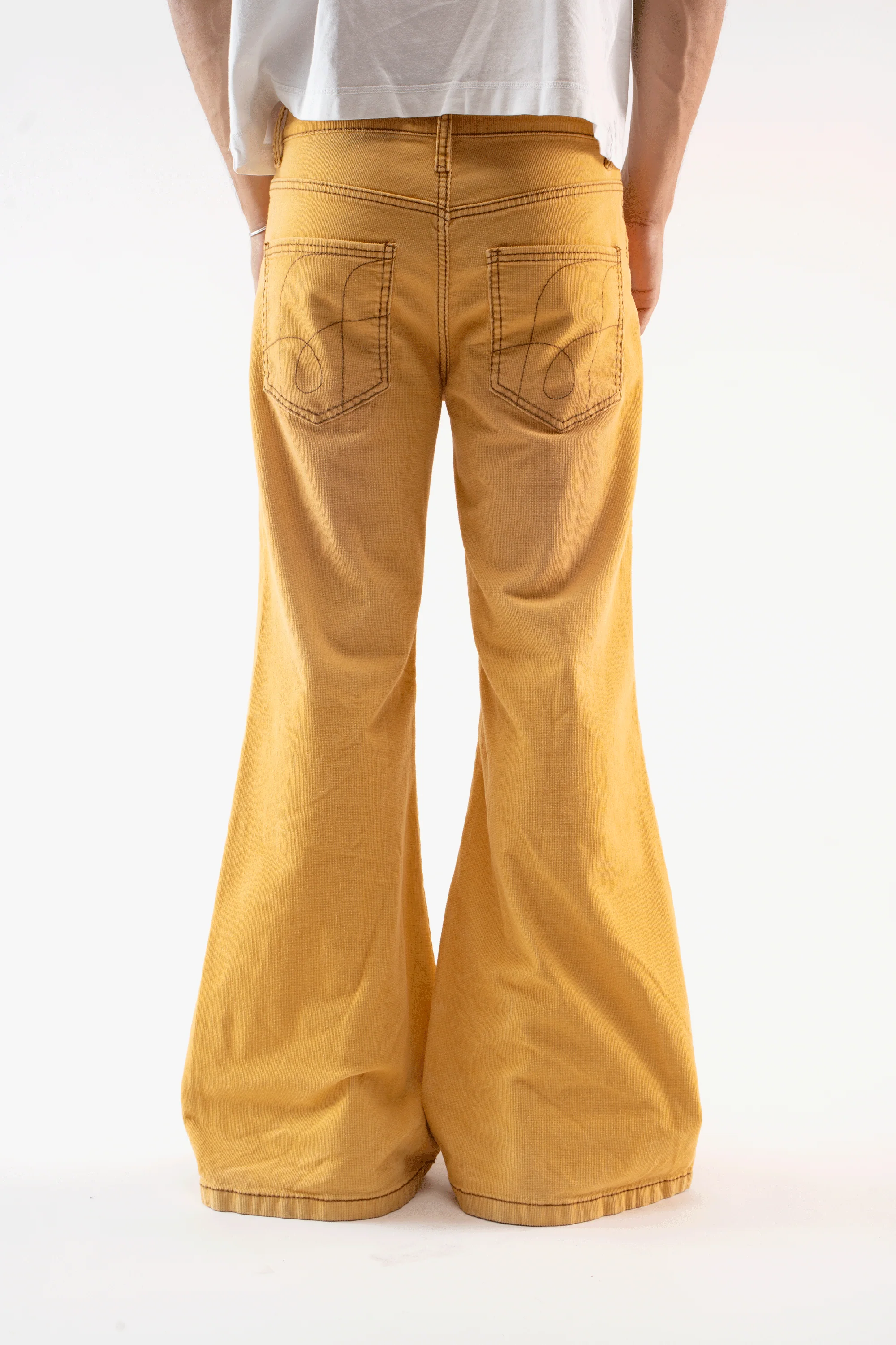 Corduroy Flared Yellow Pants - Image 6