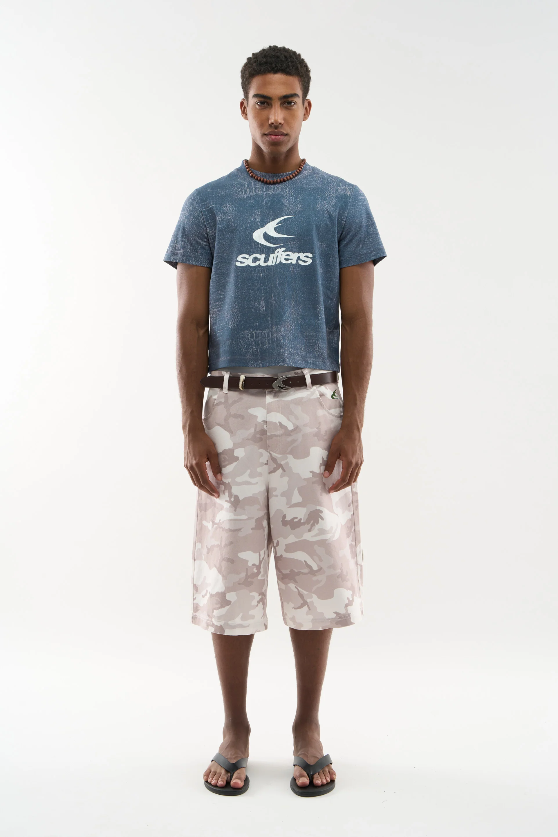 Crocodile Navy Fitted T-Shirt - Image 6