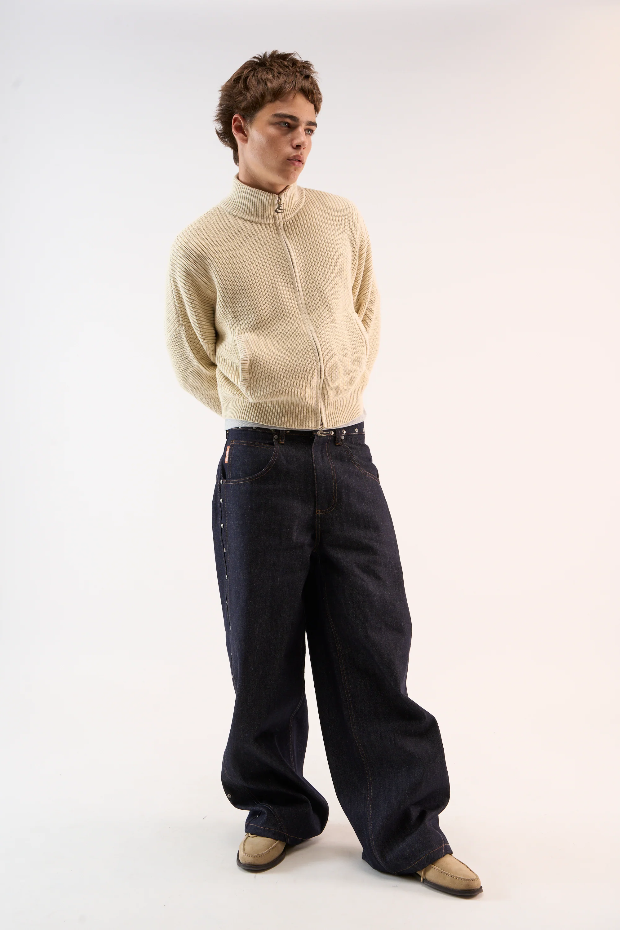 Delore Ecru Knit Zipper - Image 5