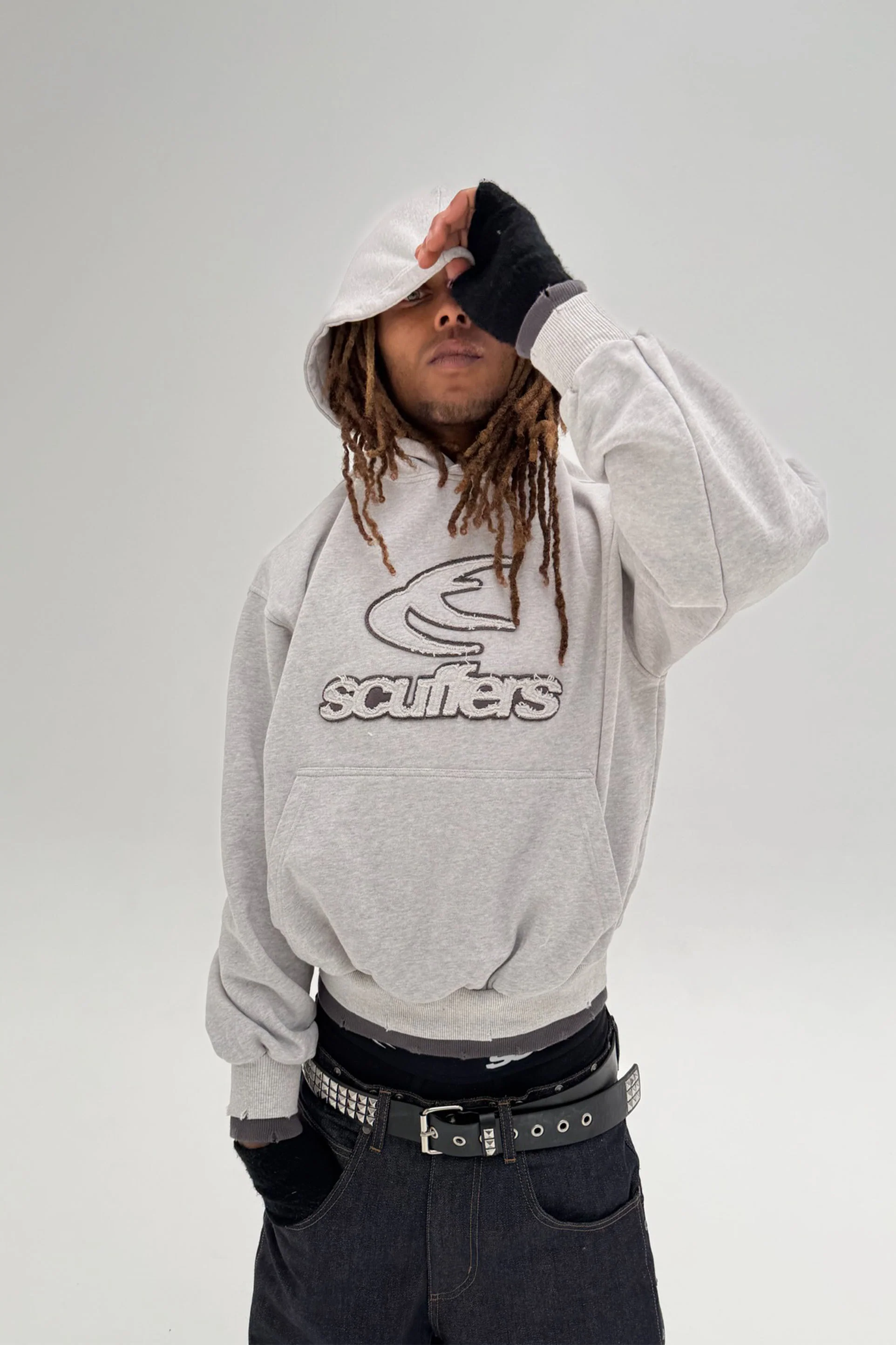 Double Light Grey Hoodie - Image 2