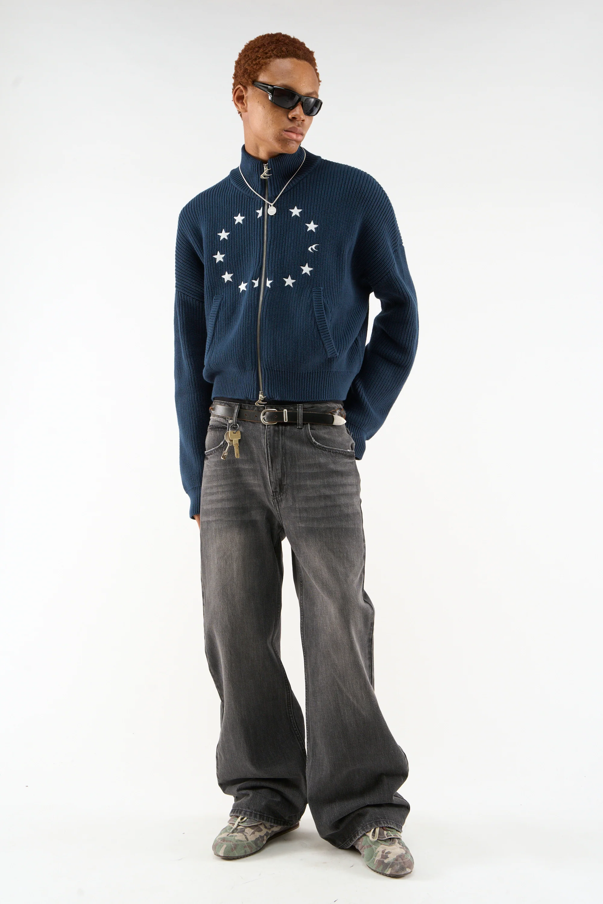 Ea Navy Blue Knit Zipper - Image 2