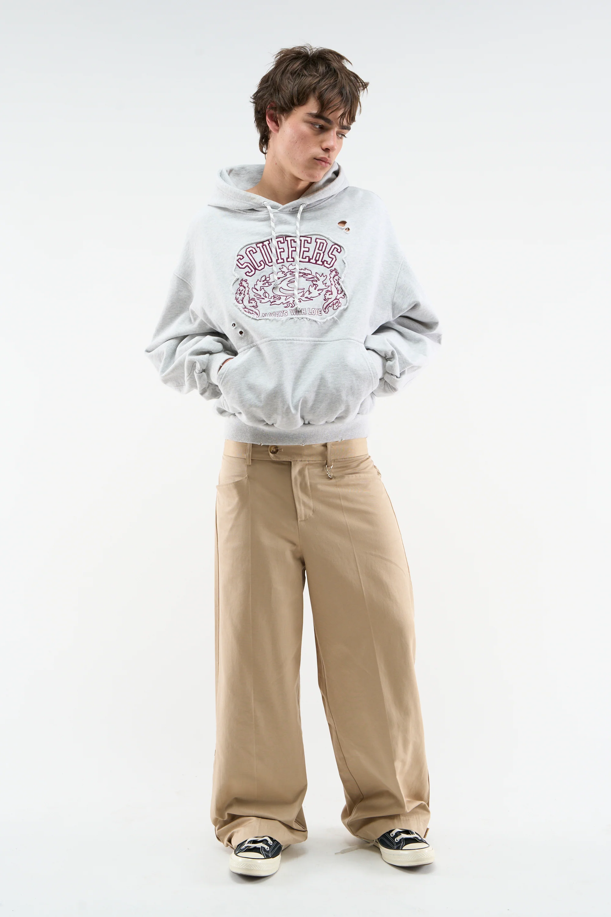 Eu Grey Melange Hoodie - Image 2