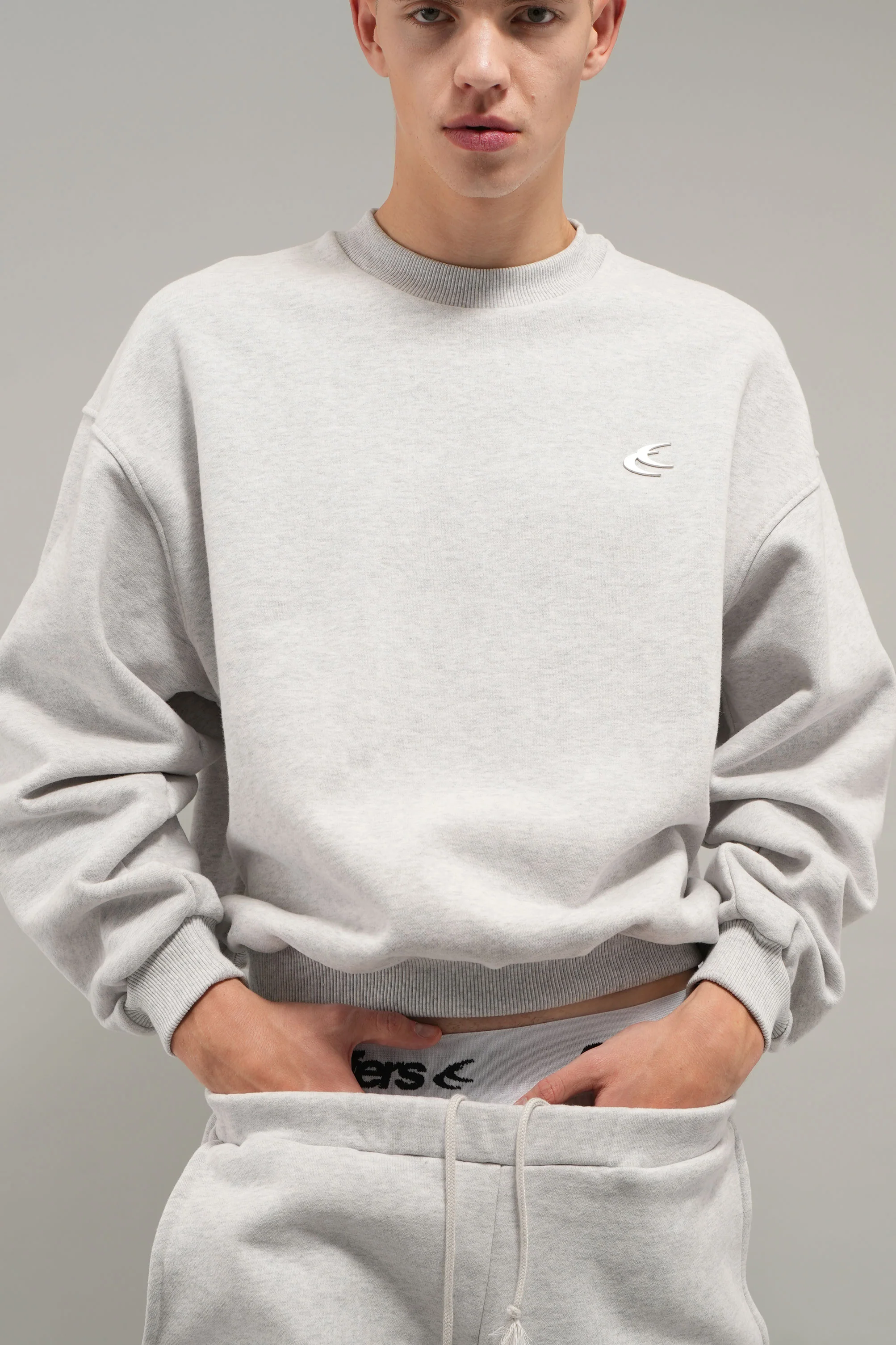 Everyday Grey Melange Crewneck - Image 2