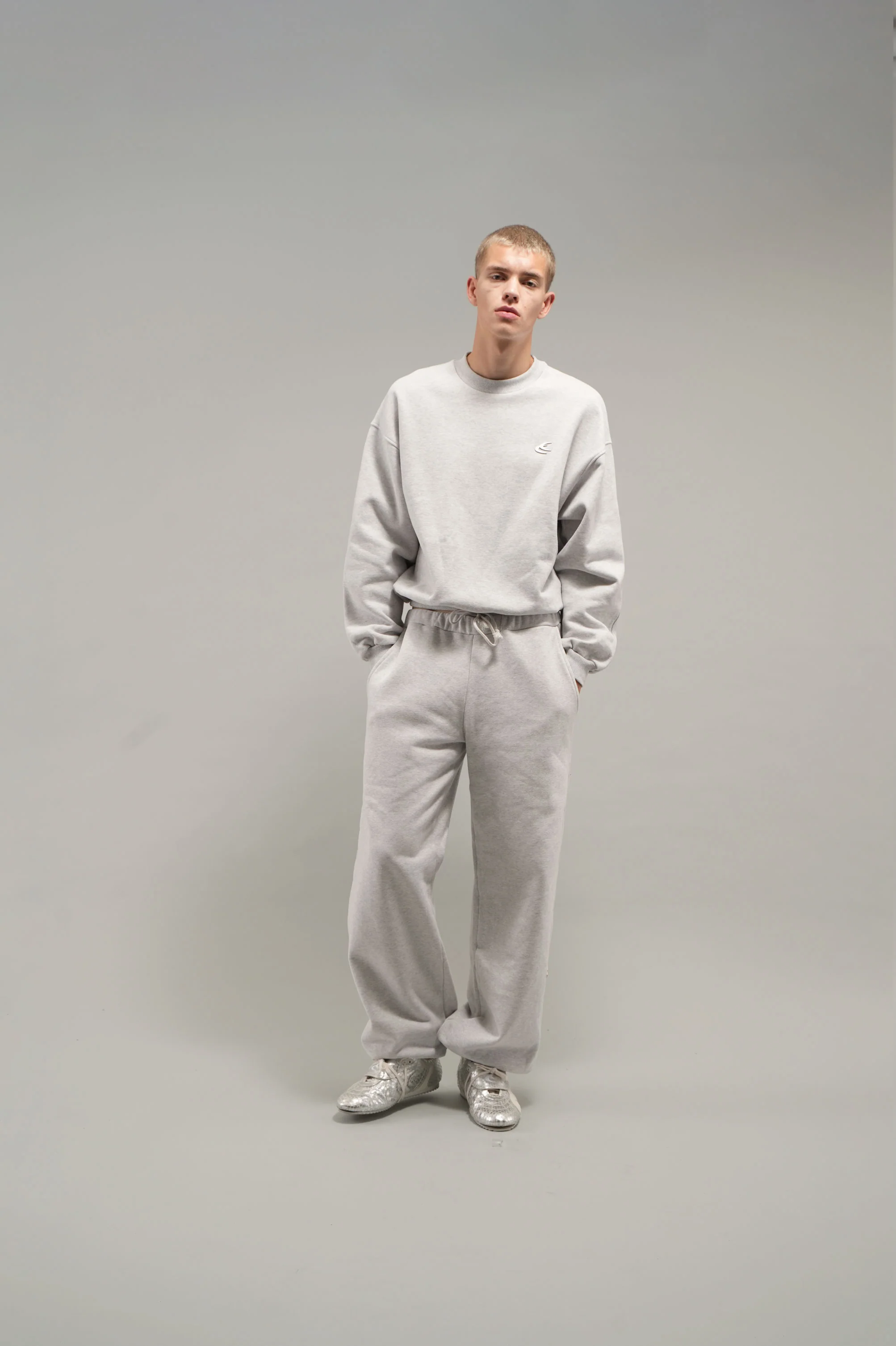 Everyday Grey Melange Crewneck - Image 4