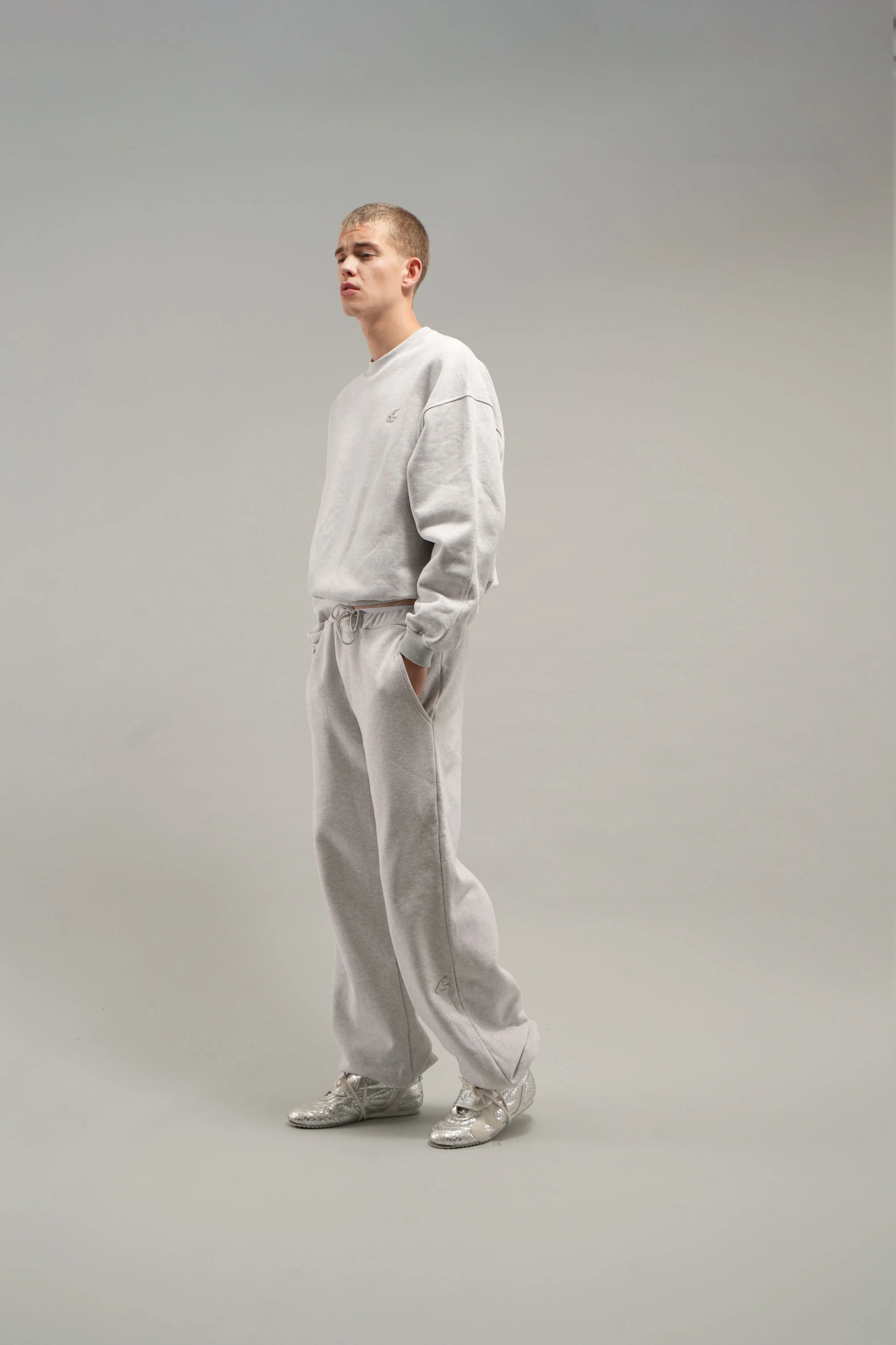 Everyday Grey Melange Crewneck - Image 5
