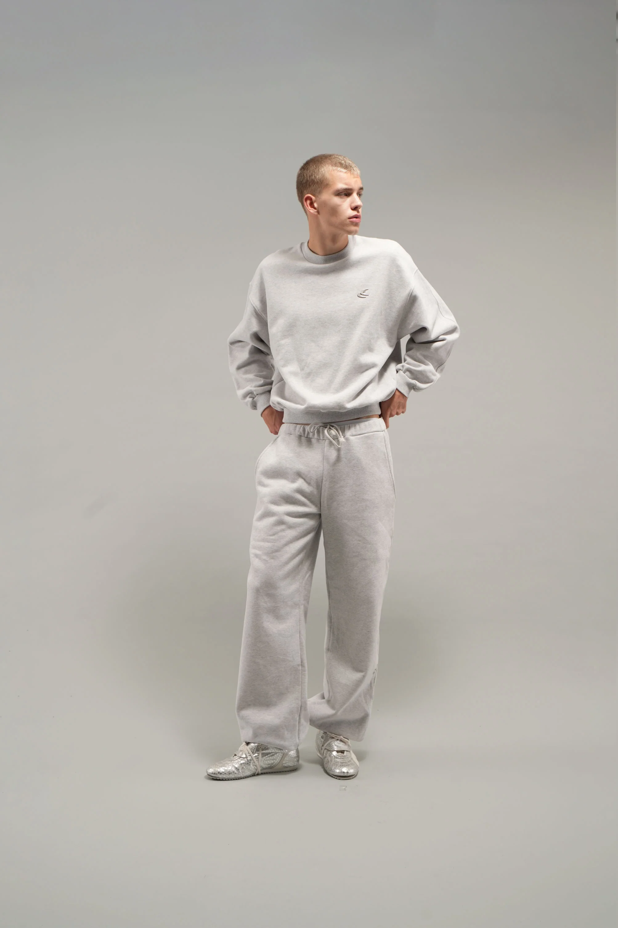Everyday Grey Melange Crewneck - Image 6