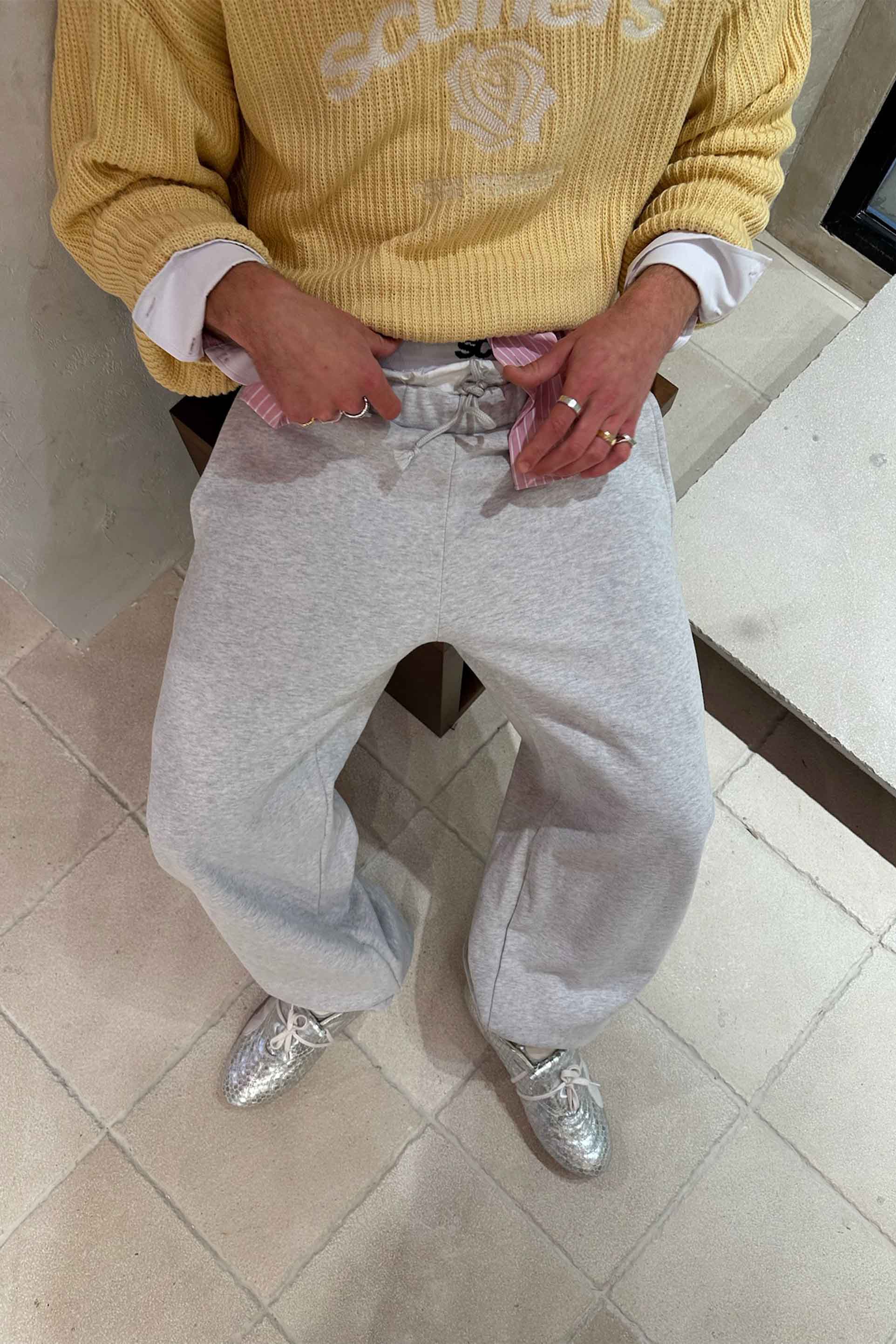 Everyday Grey Melange Pants - Image 6