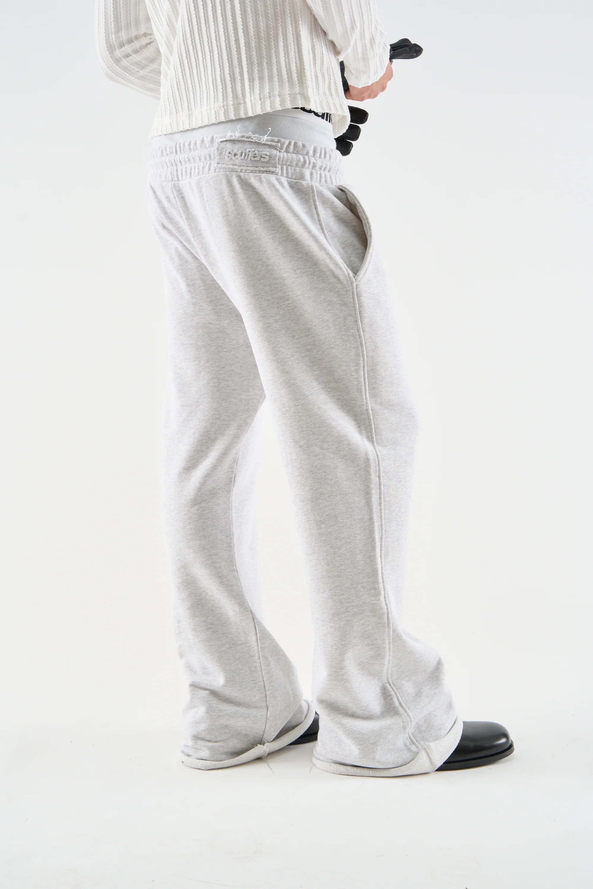 Flared Light Grey Sweatpants - Image 3