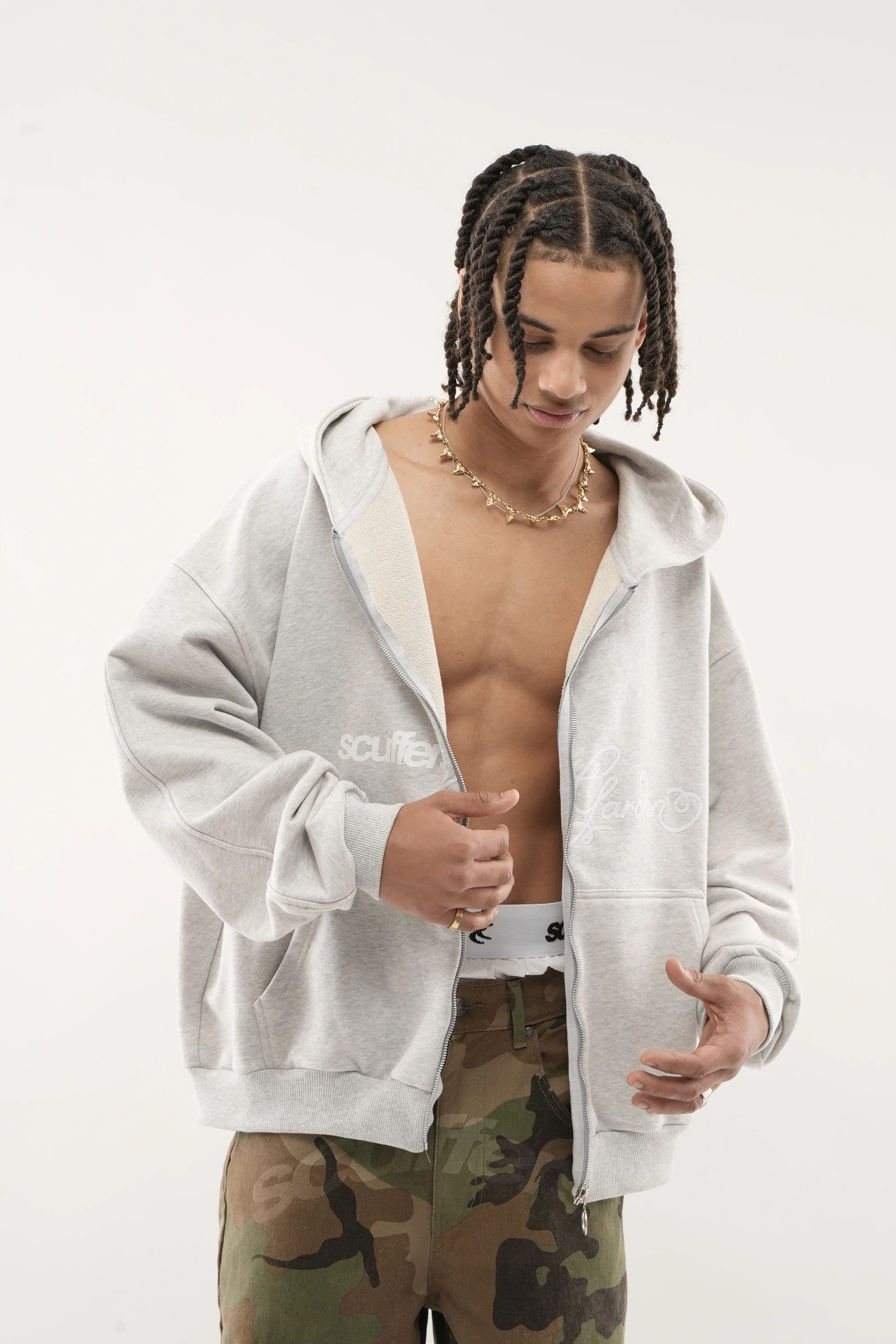 Garden Grey Melange Zipper - Image 6