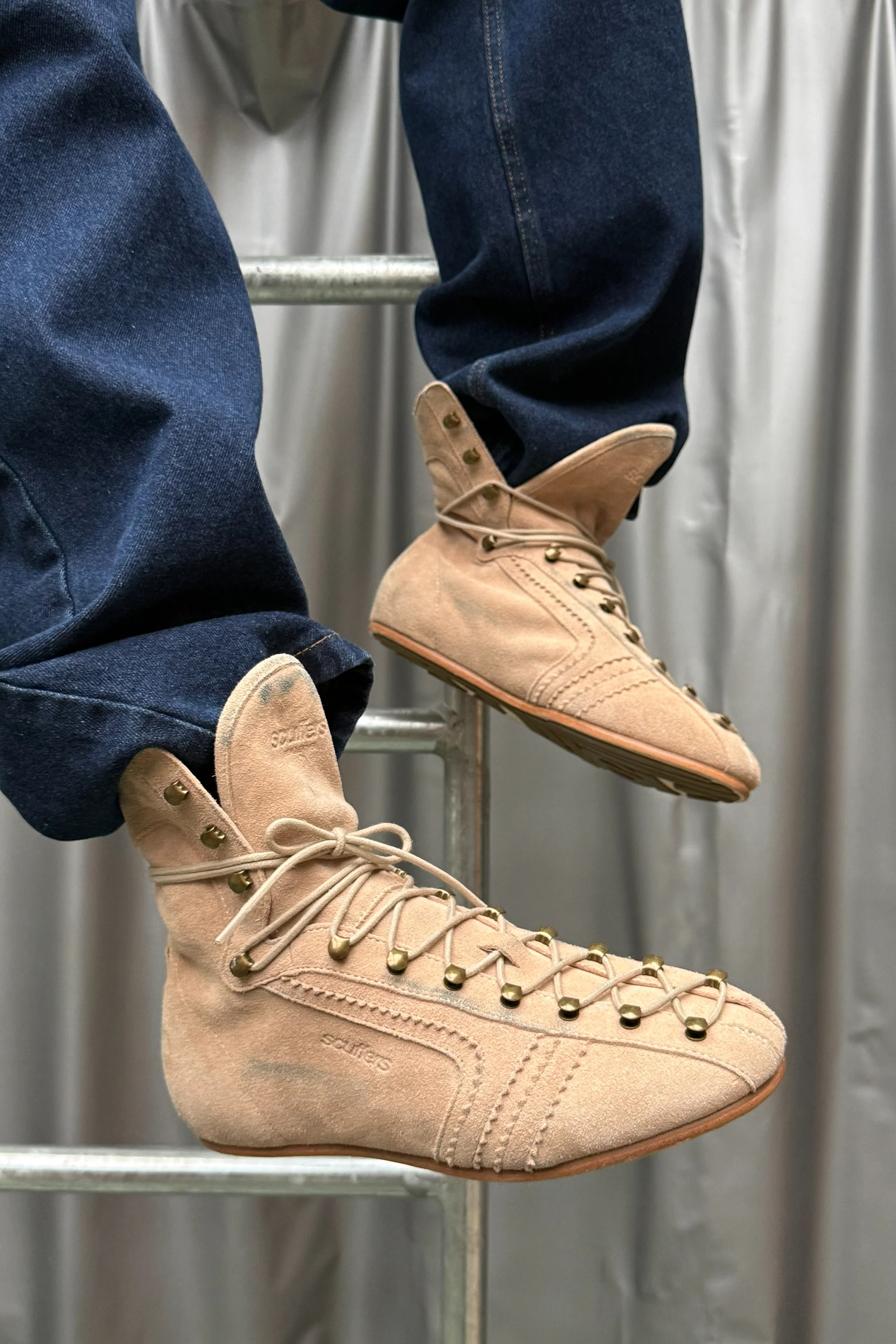Iconic Ecru Suede Boots - Image 8