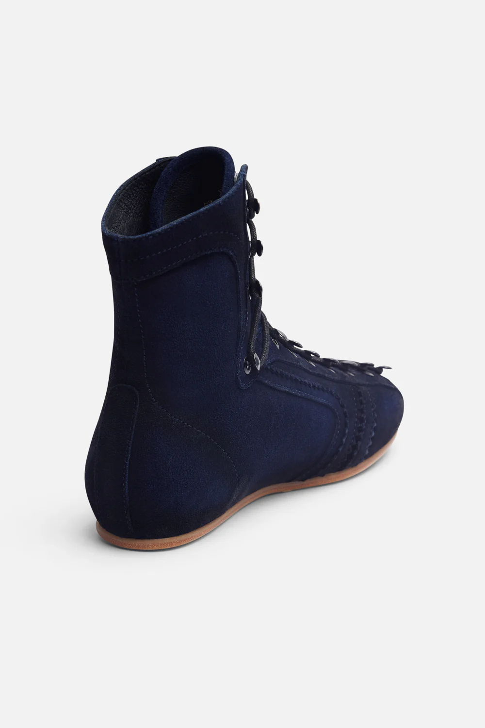 Iconic Navy Suede Boots - Image 5