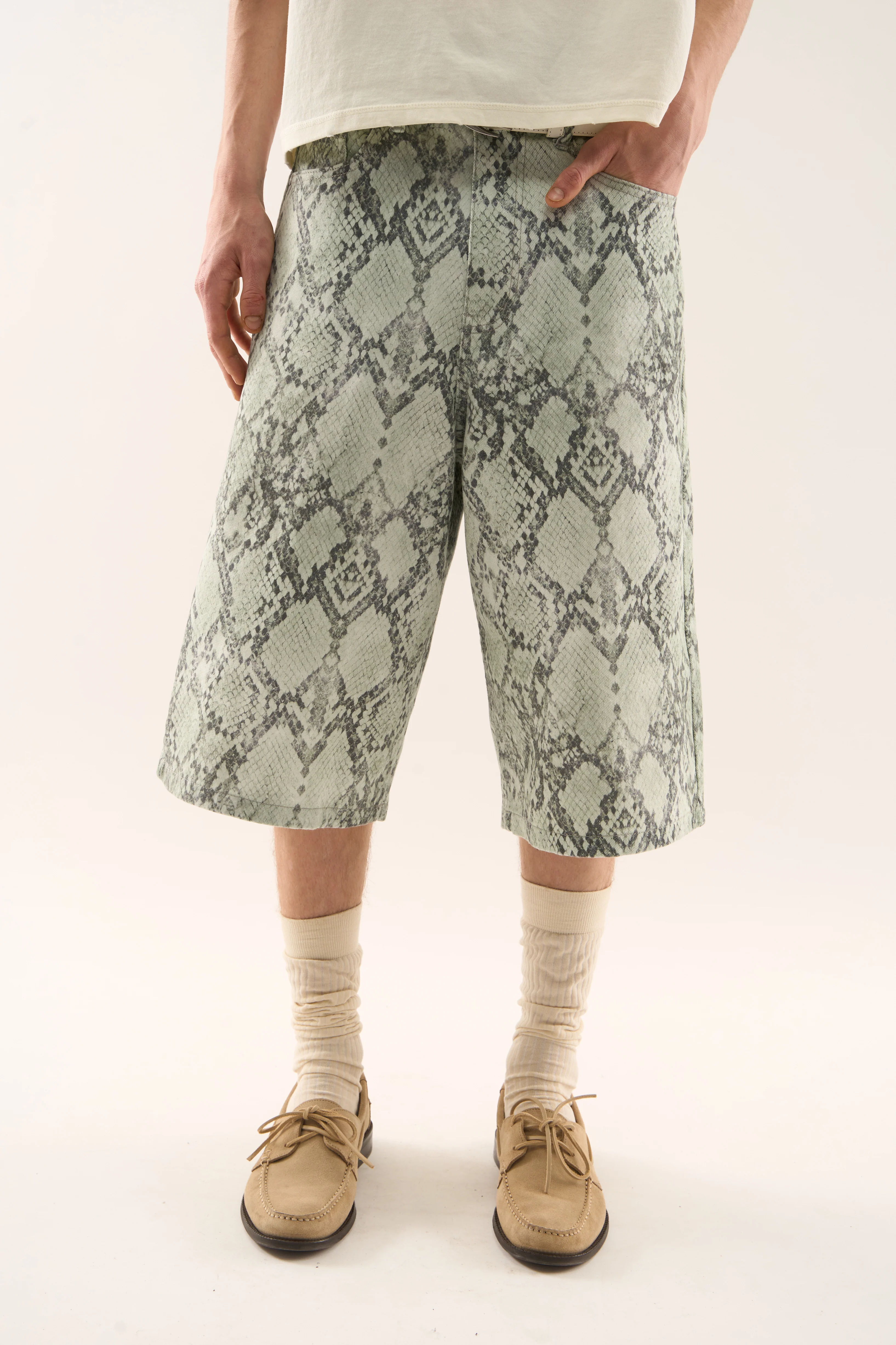 Jumbo Green Snakeprint Shorts - Image 4