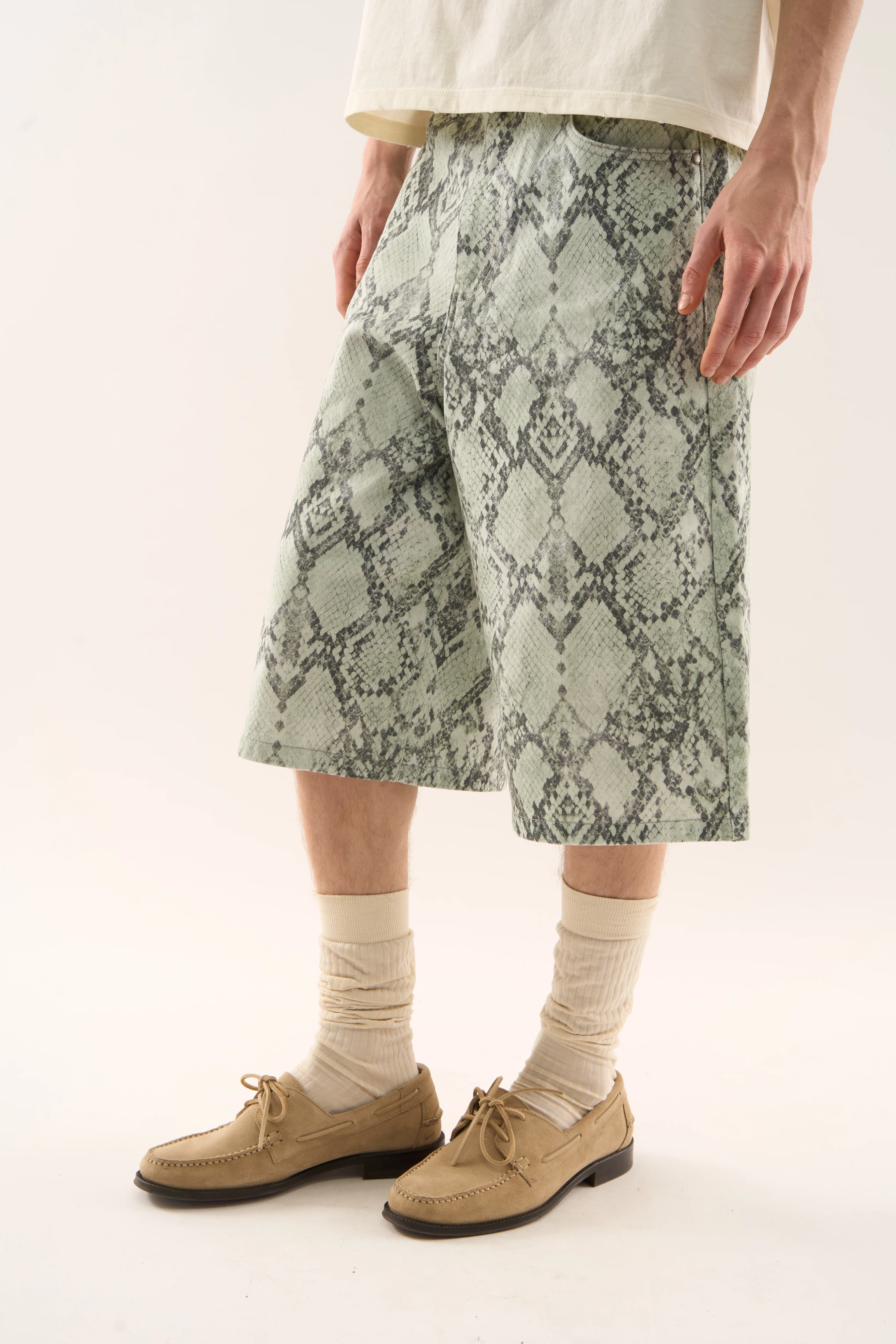 Jumbo Green Snakeprint Shorts - Image 5