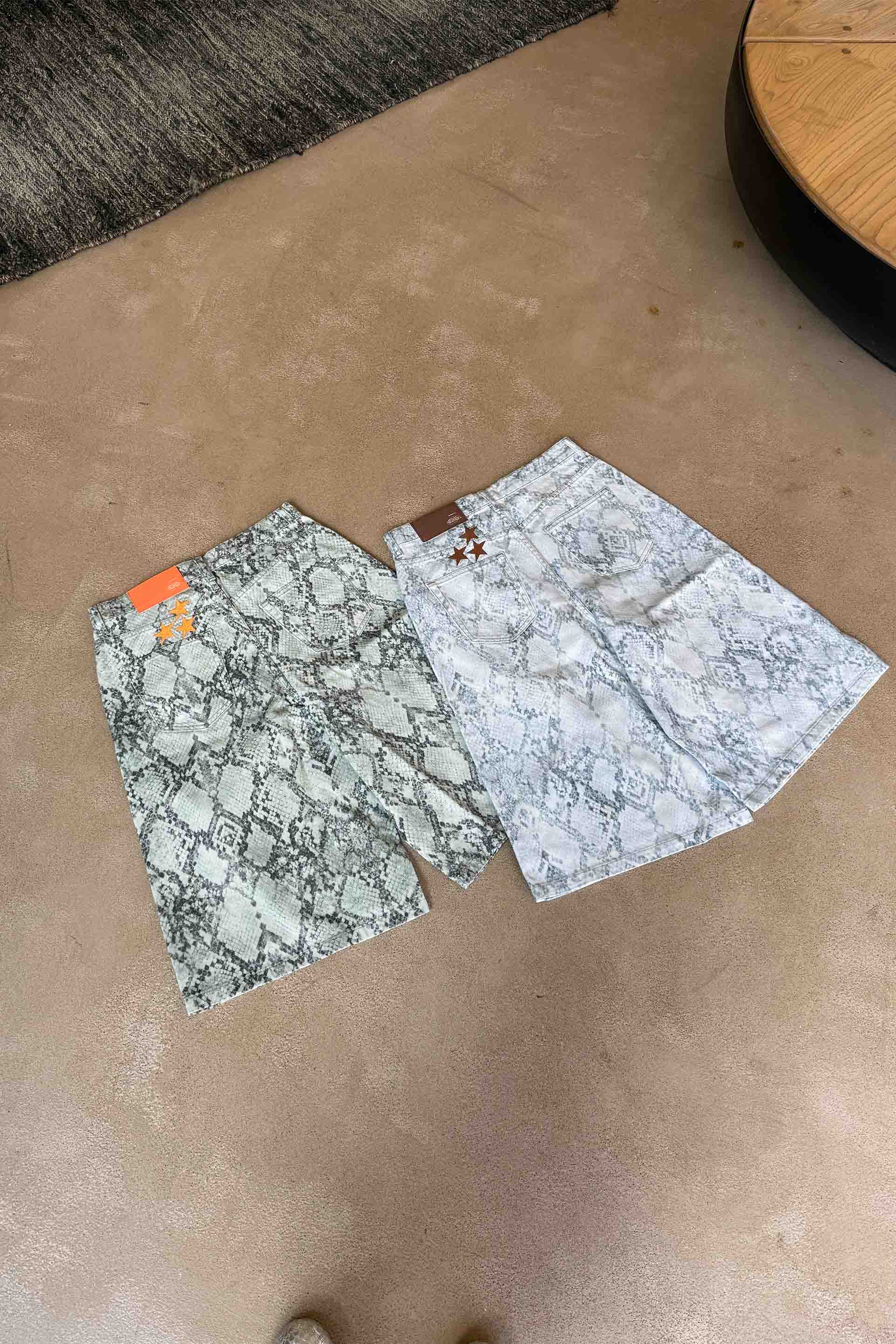 Jumbo Light Blue Snakeprint Shorts - Image 11
