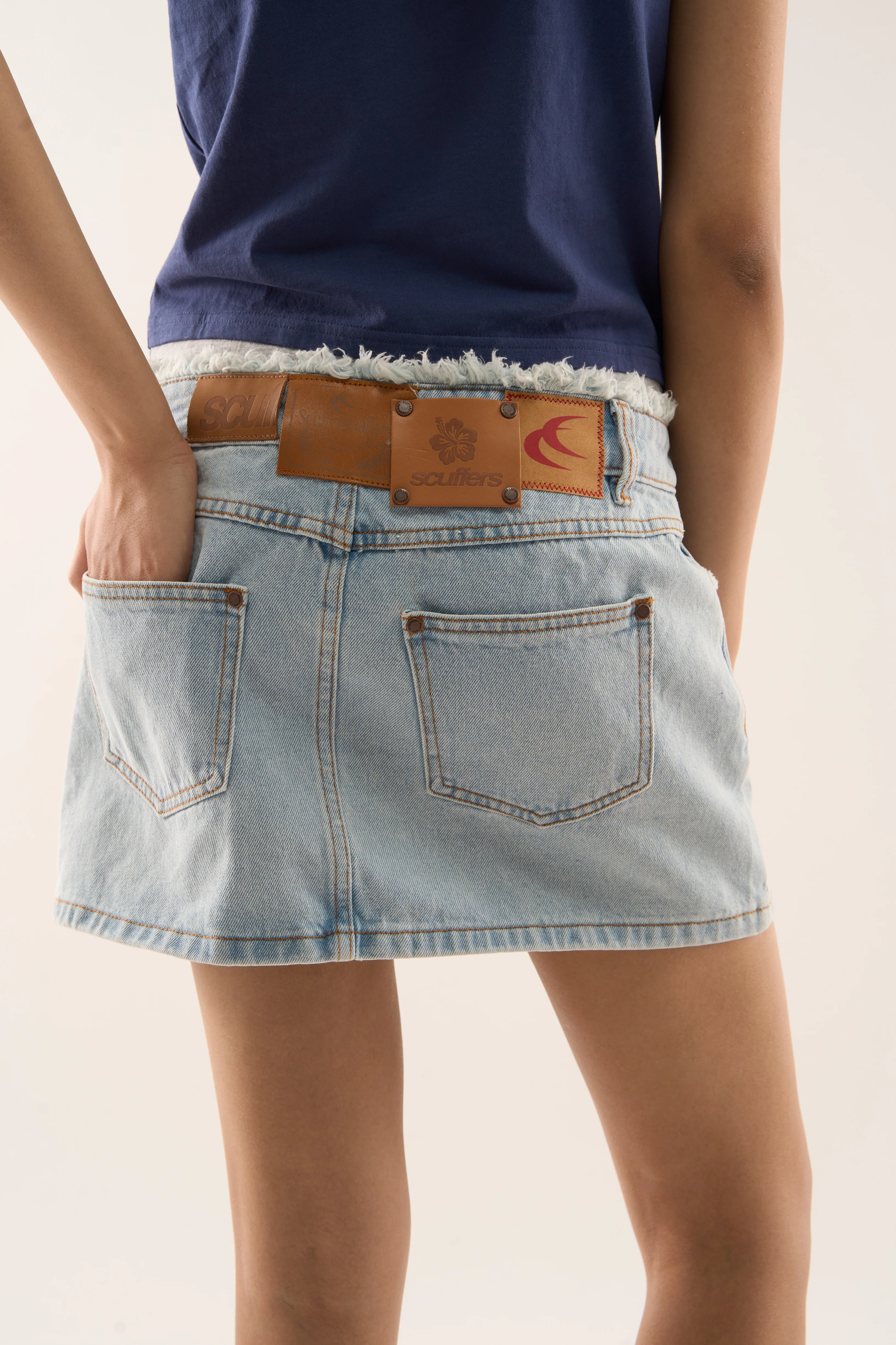 Label Light Blue Denim Skirt - Image 4