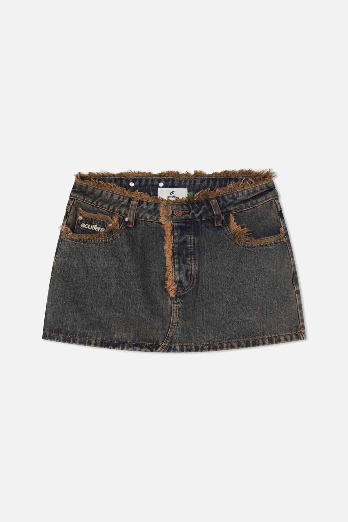 Label Brown Denim Skirt - Image 3