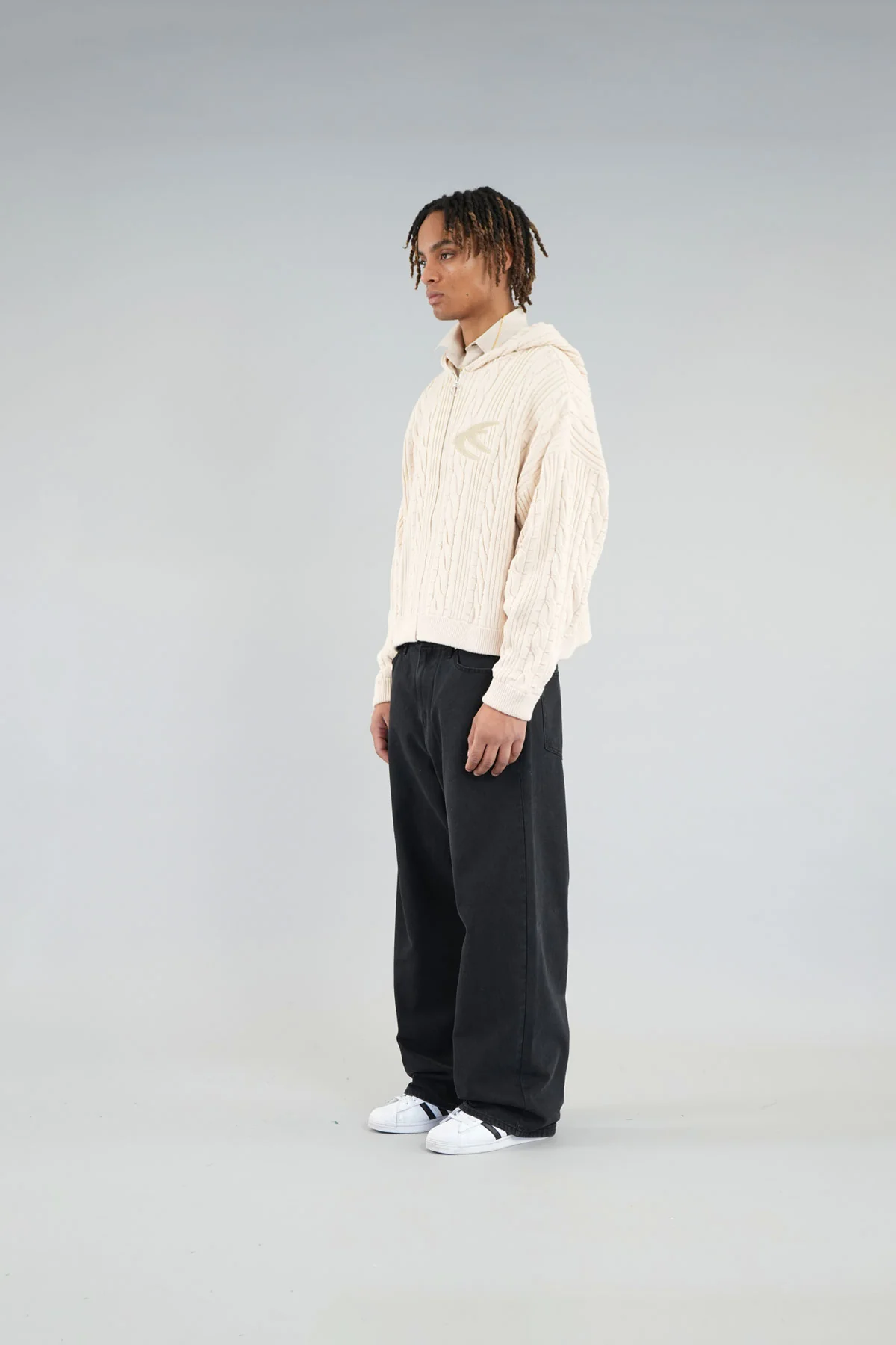 Latte Ecru Zipper Knit - Image 5