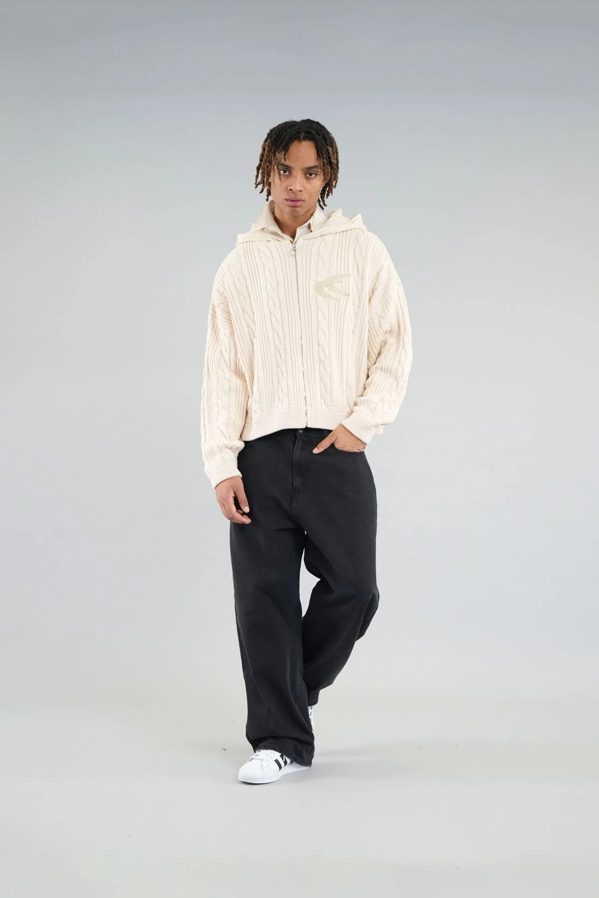 Latte Ecru Zipper Knit - Image 7