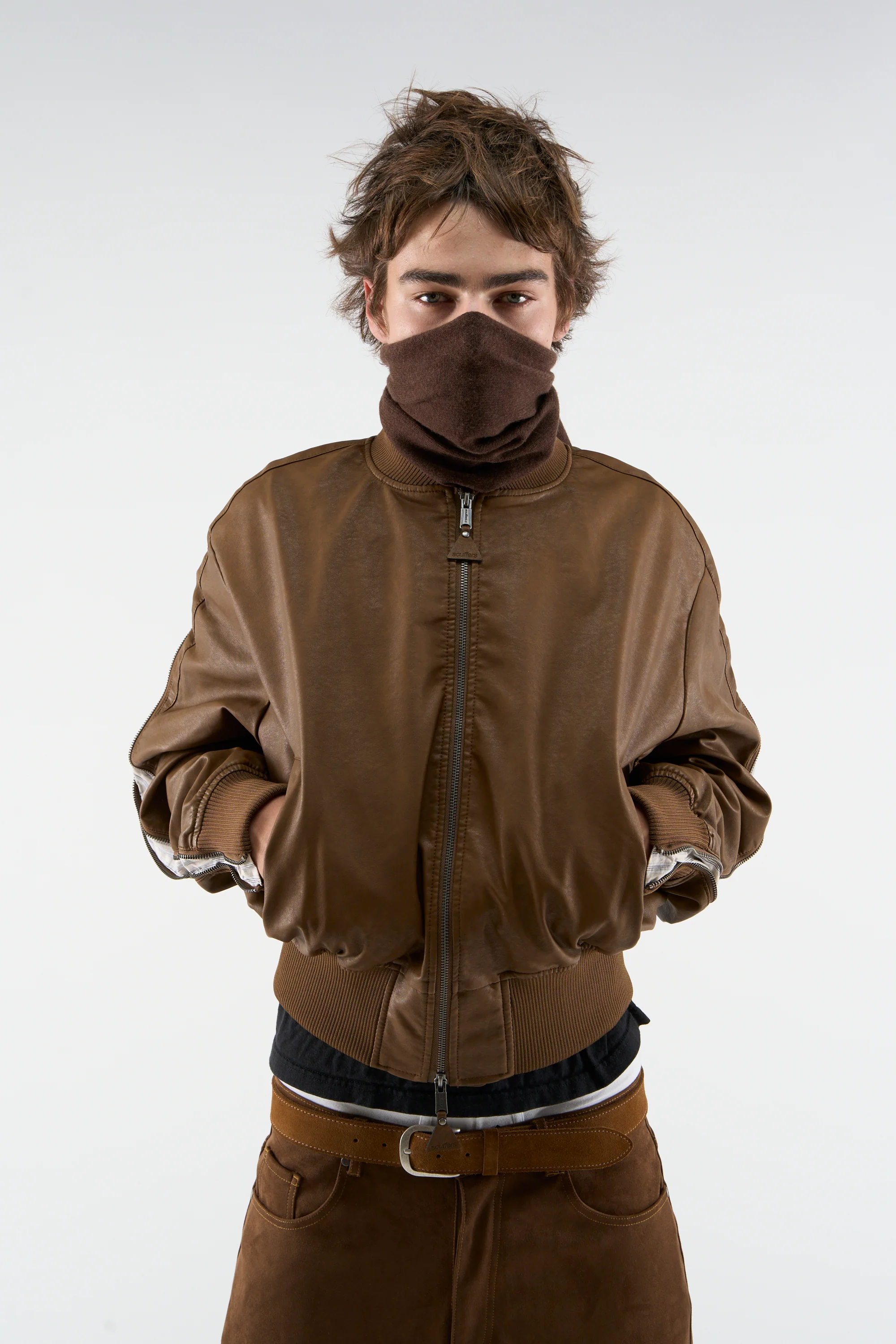 Lisbon Brown Bomber Jacket - Image 2