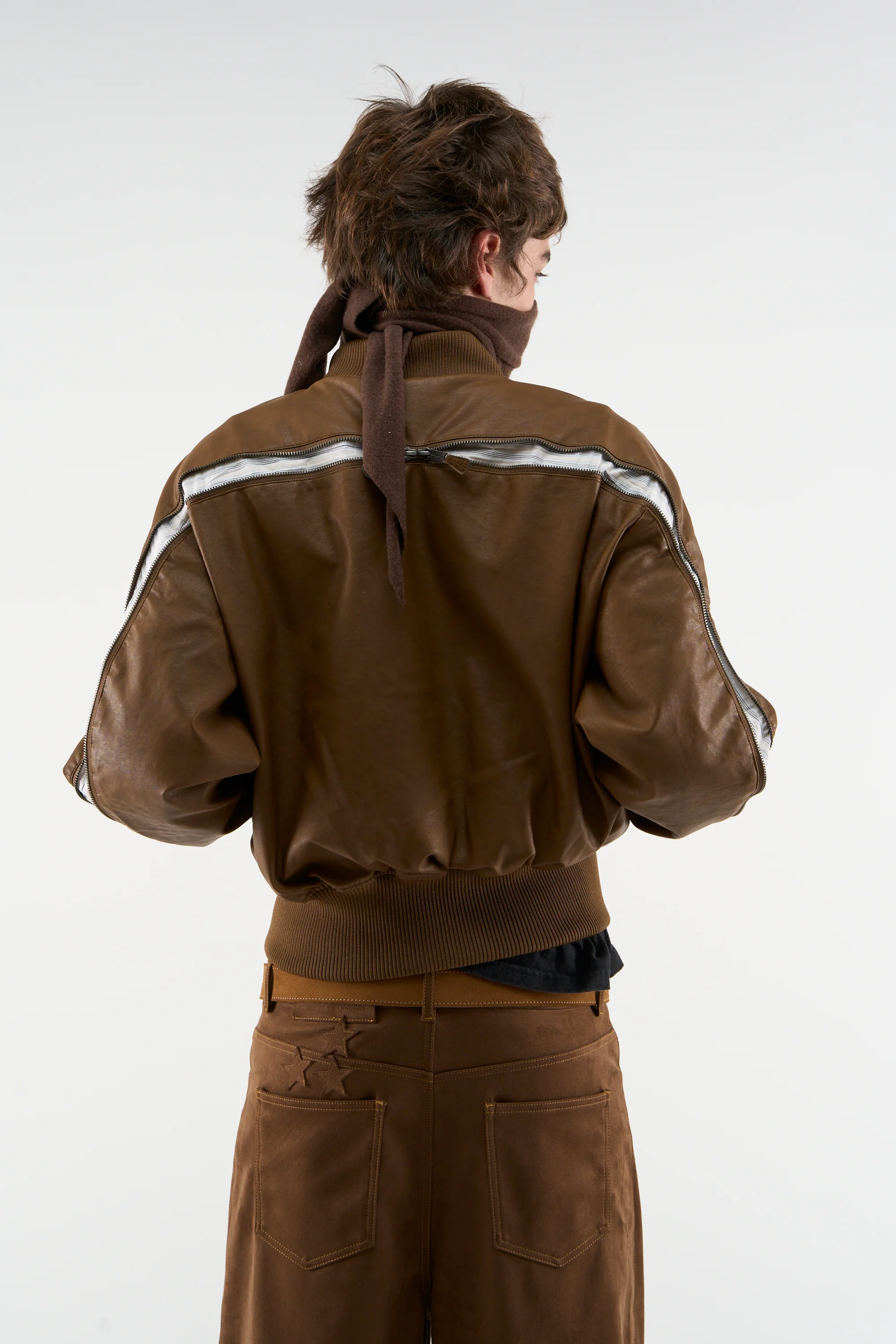 Lisbon Brown Bomber Jacket - Image 4