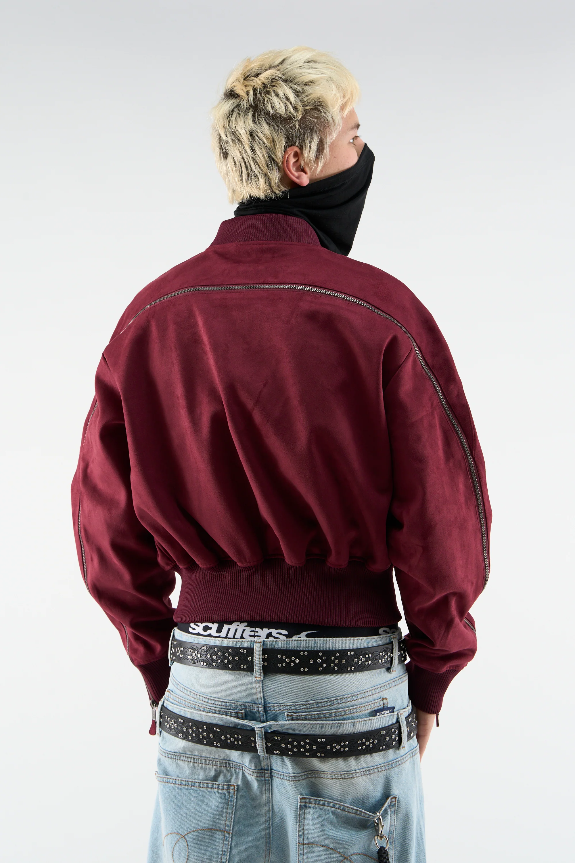 Lisbon Burgundy Bomber Jacket - Image 2
