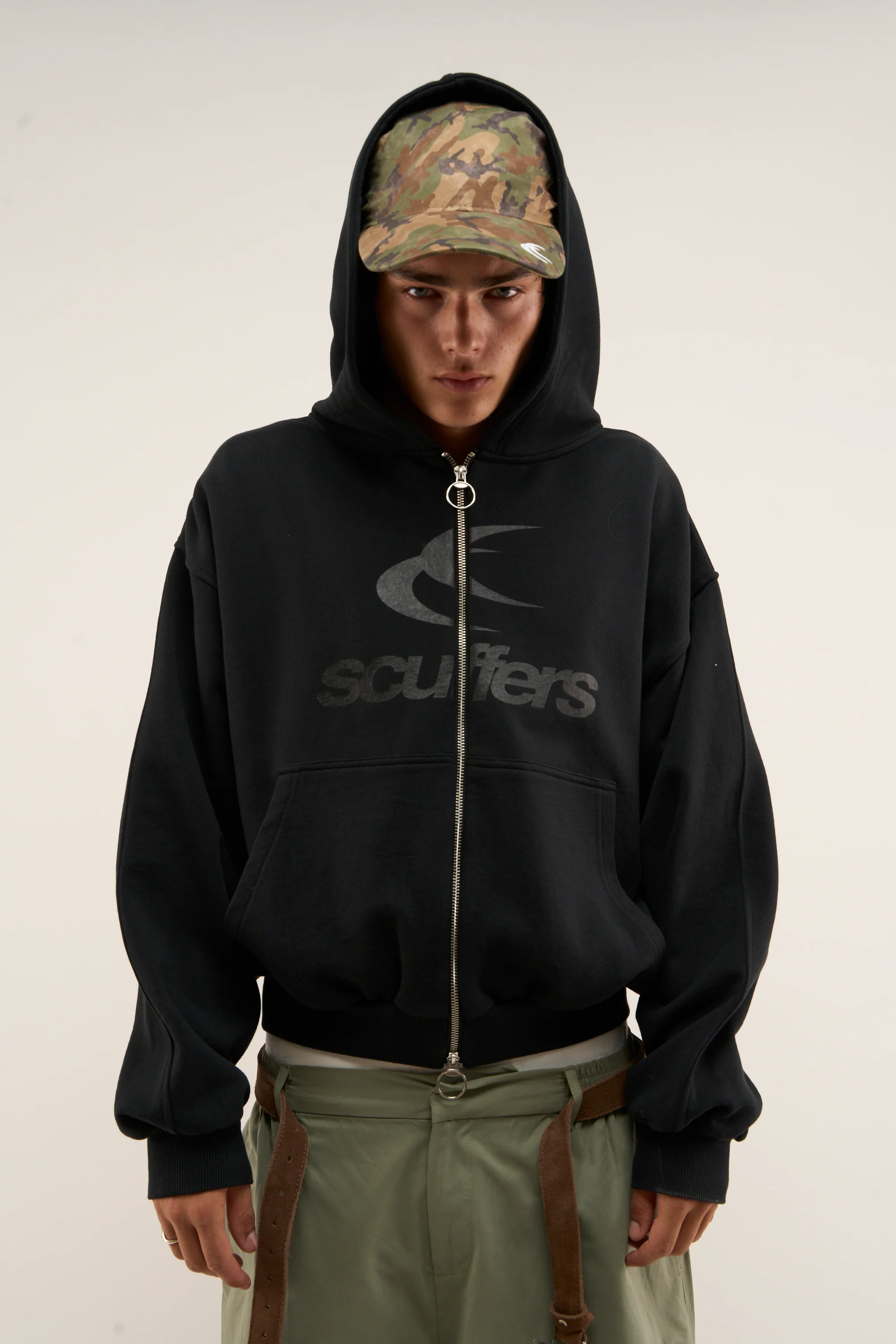 Logo Black Zipped Hoodie - Image 2